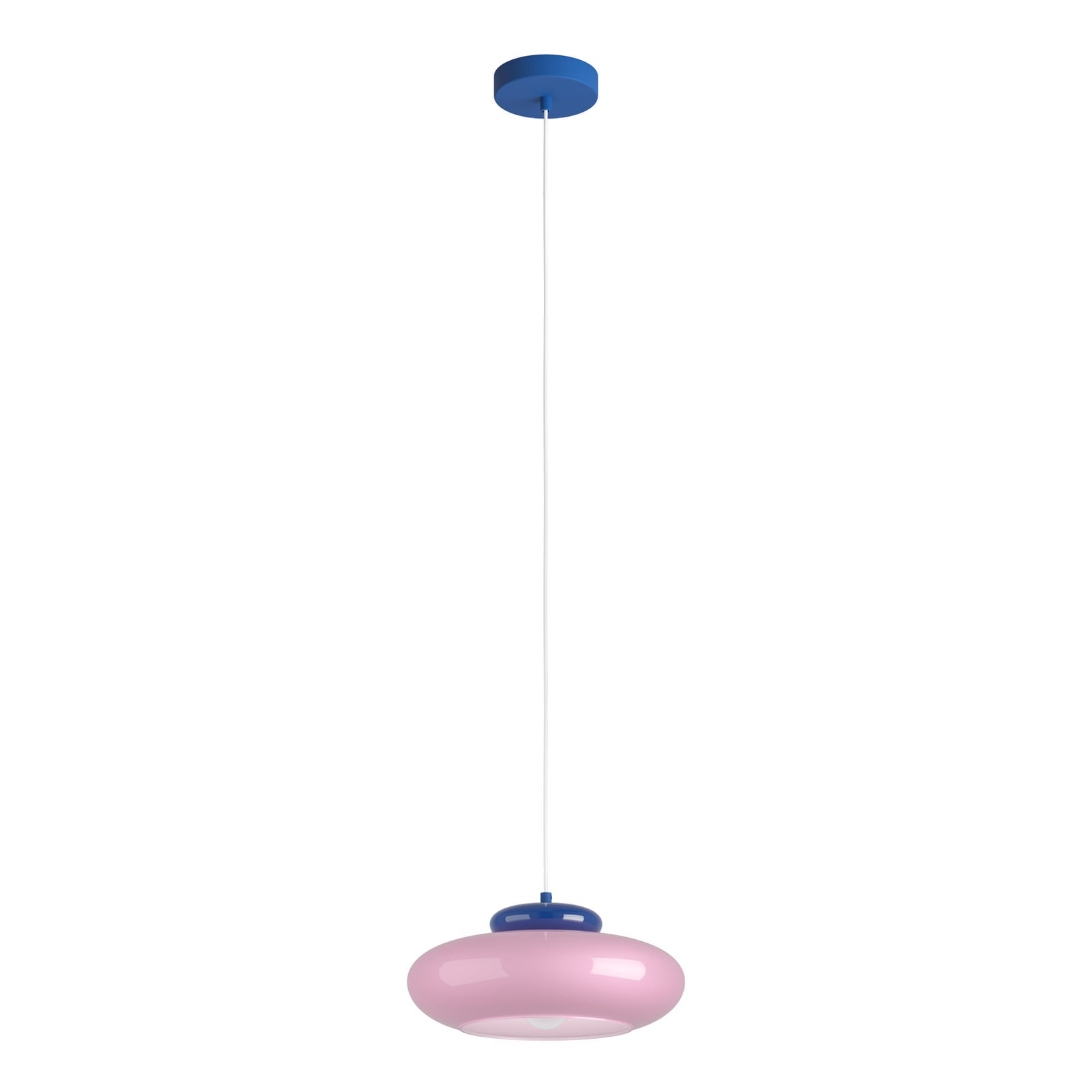 Candeeiro suspenso Berardelli laranja/verde, plano, Ø 30 cm, vidro, E27 Candeeiro suspenso Berardelli laranja/verde, plano, Ø 30 cm, vidro, E27