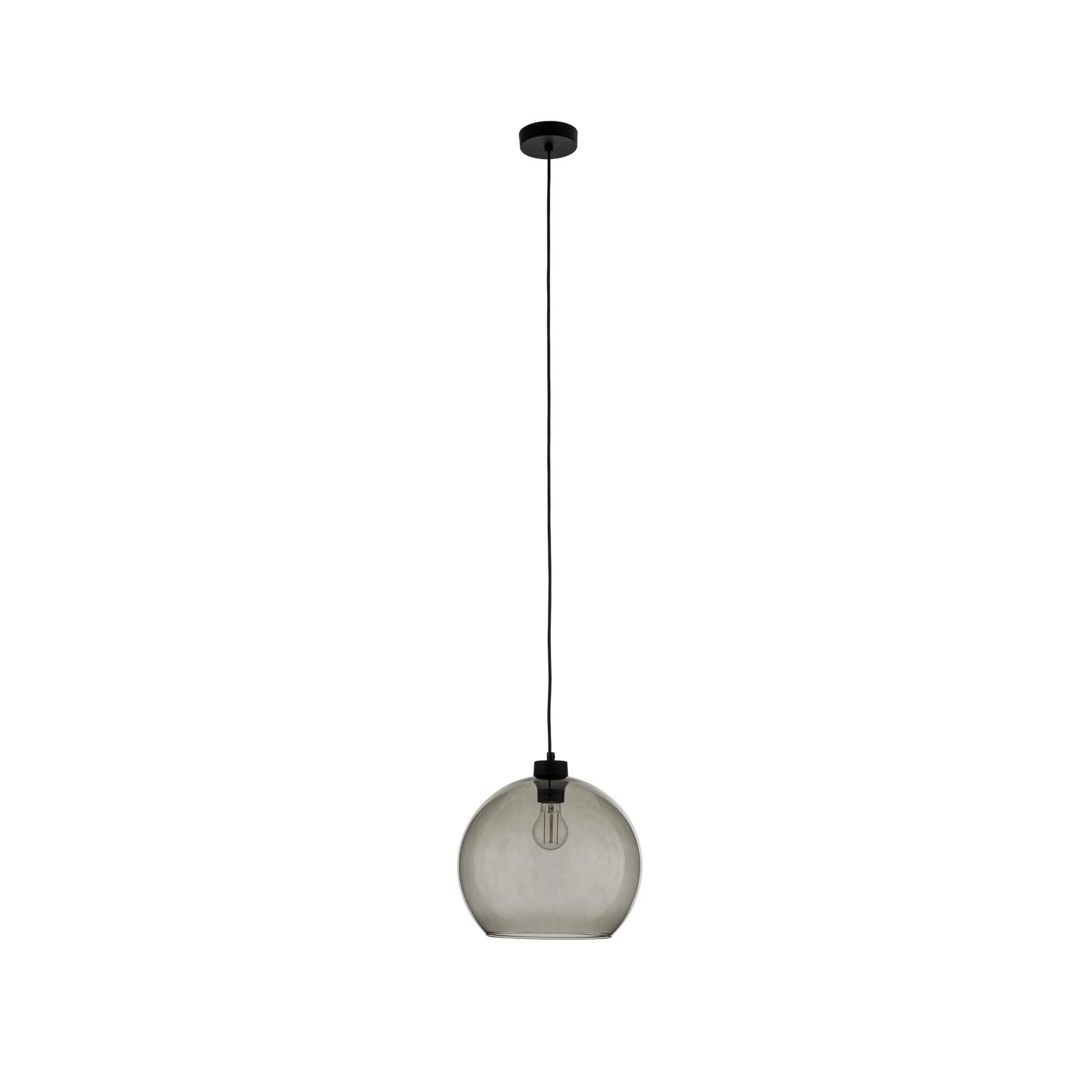 Suspension Cubus, gris fumé, verre, Ø 30 cm, E27