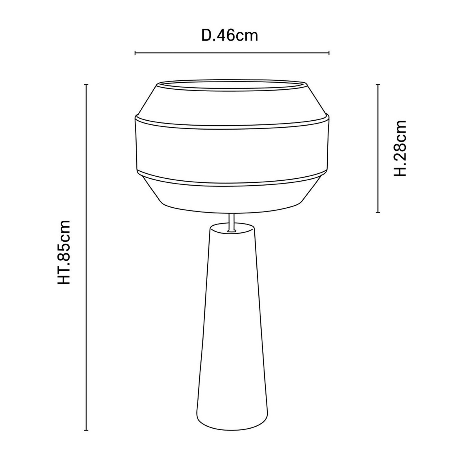 MARKET SET Lampă de masă Cosiness, 85 cm, alb, metal/țesătură