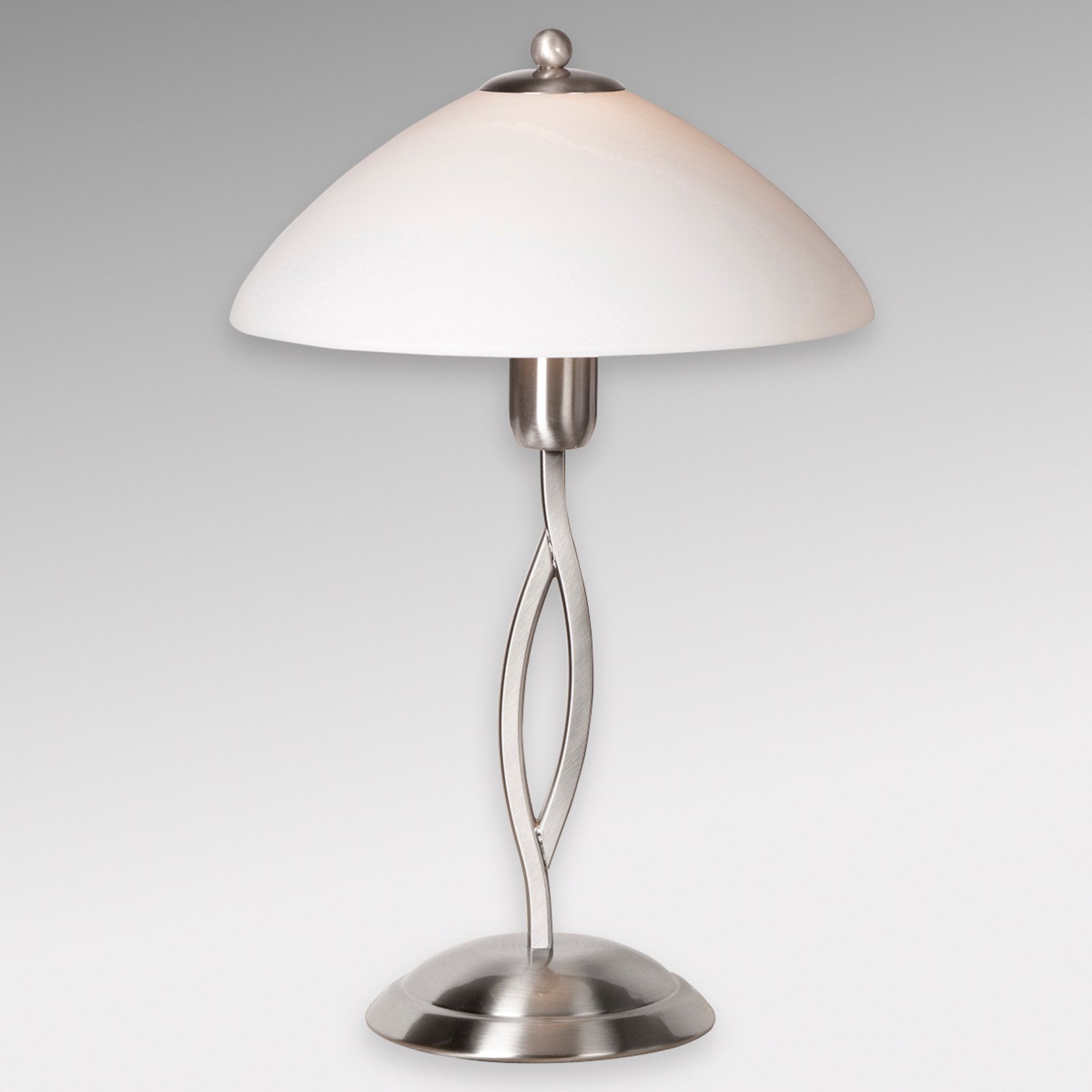 Lampada da tavolo Capri alta 45 cm acciaio/bianco
