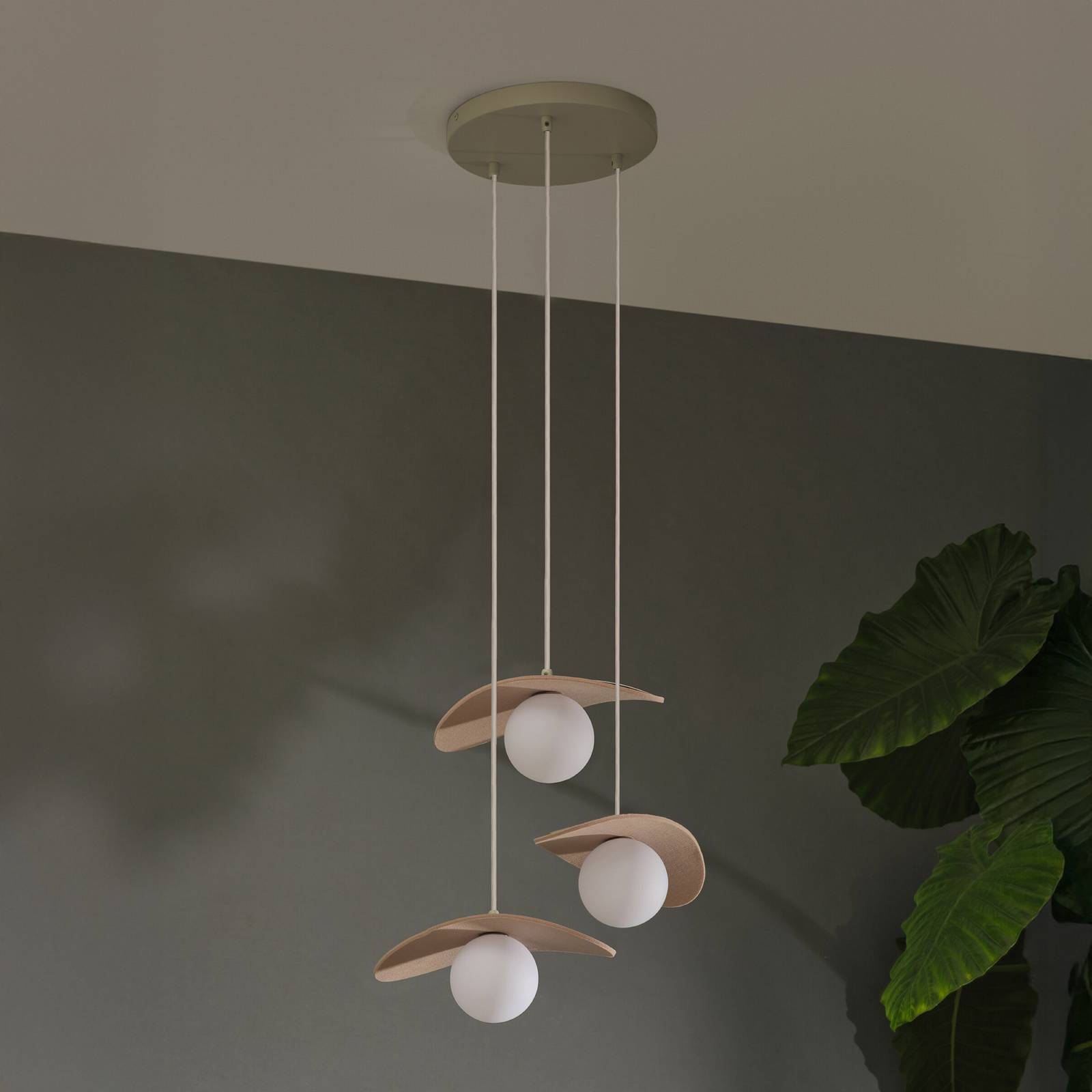 Żyrandol OSRAM Decor Pearl, 3-punktowa, beżowa, filc, G9