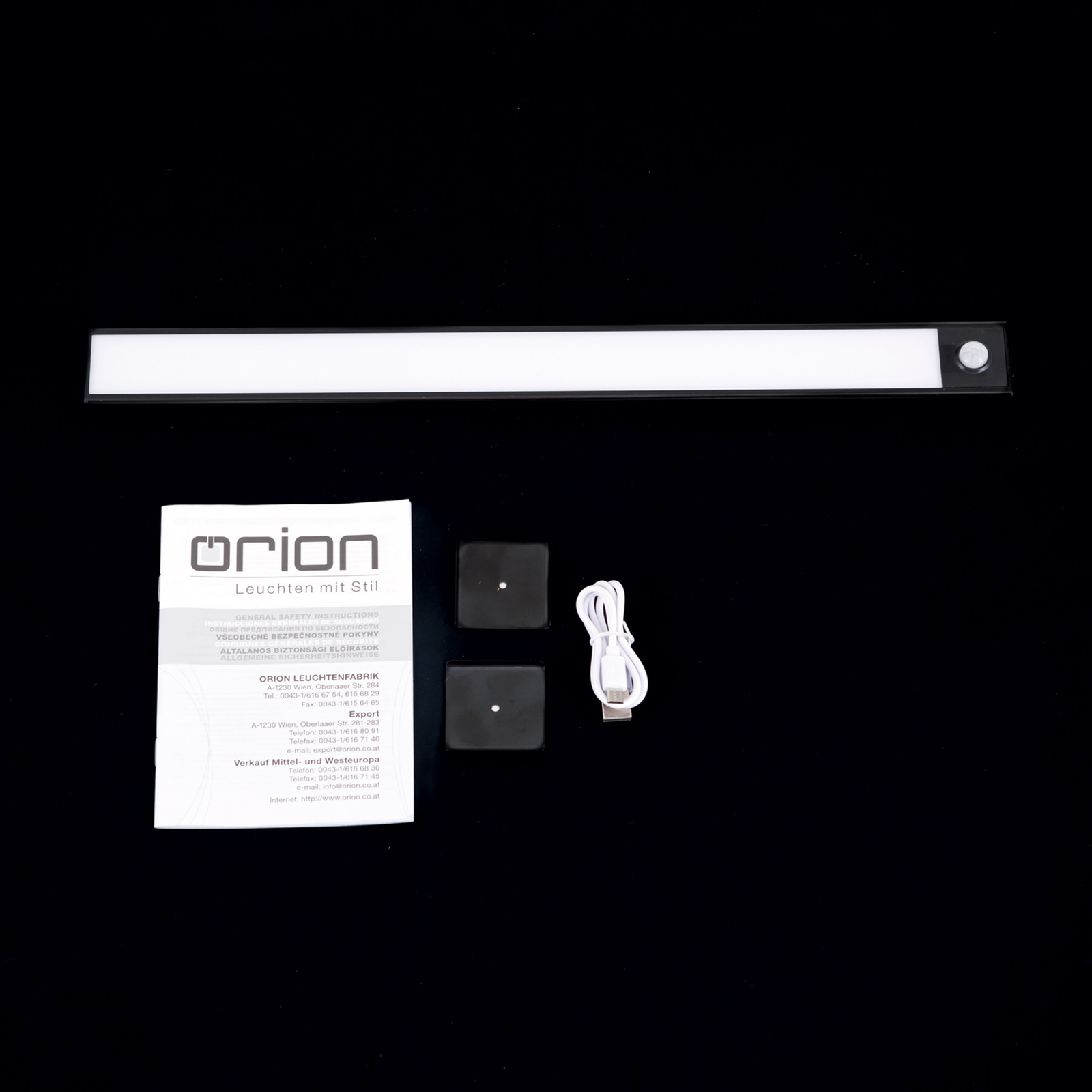 LED-Unterbauleuchte Norman Akku Sensor USB schwarz