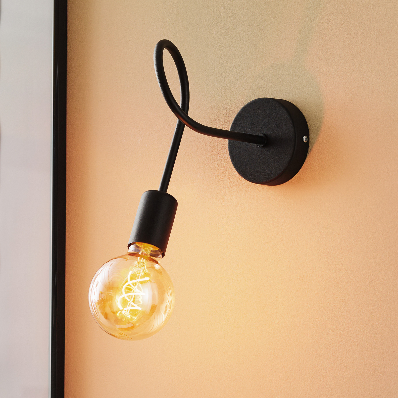 Wandlamp Oxford van metaal in zwart