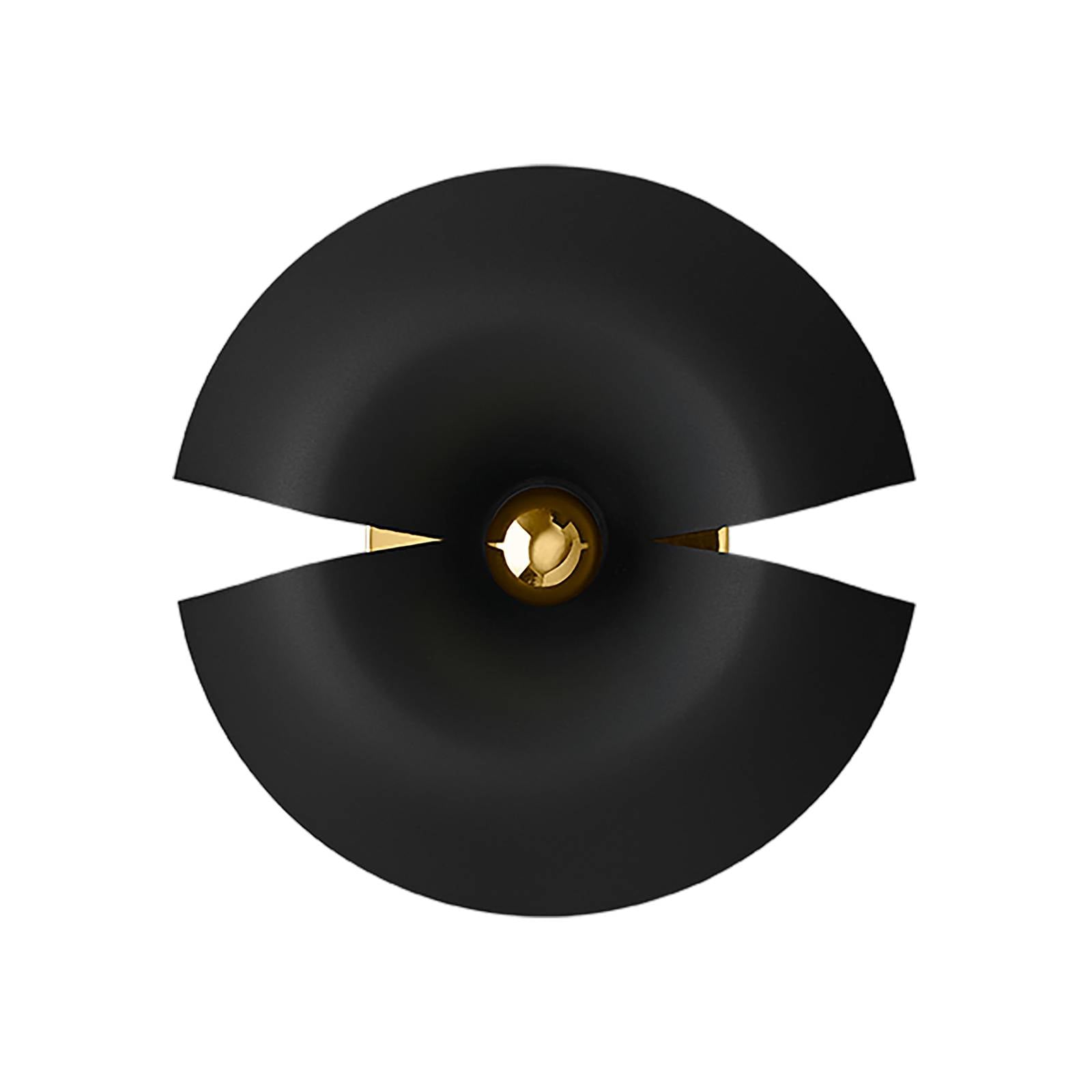 AYTM Wandleuchte Cycnus, schwarz, Ø 30 cm, Stecker, Alu, E27