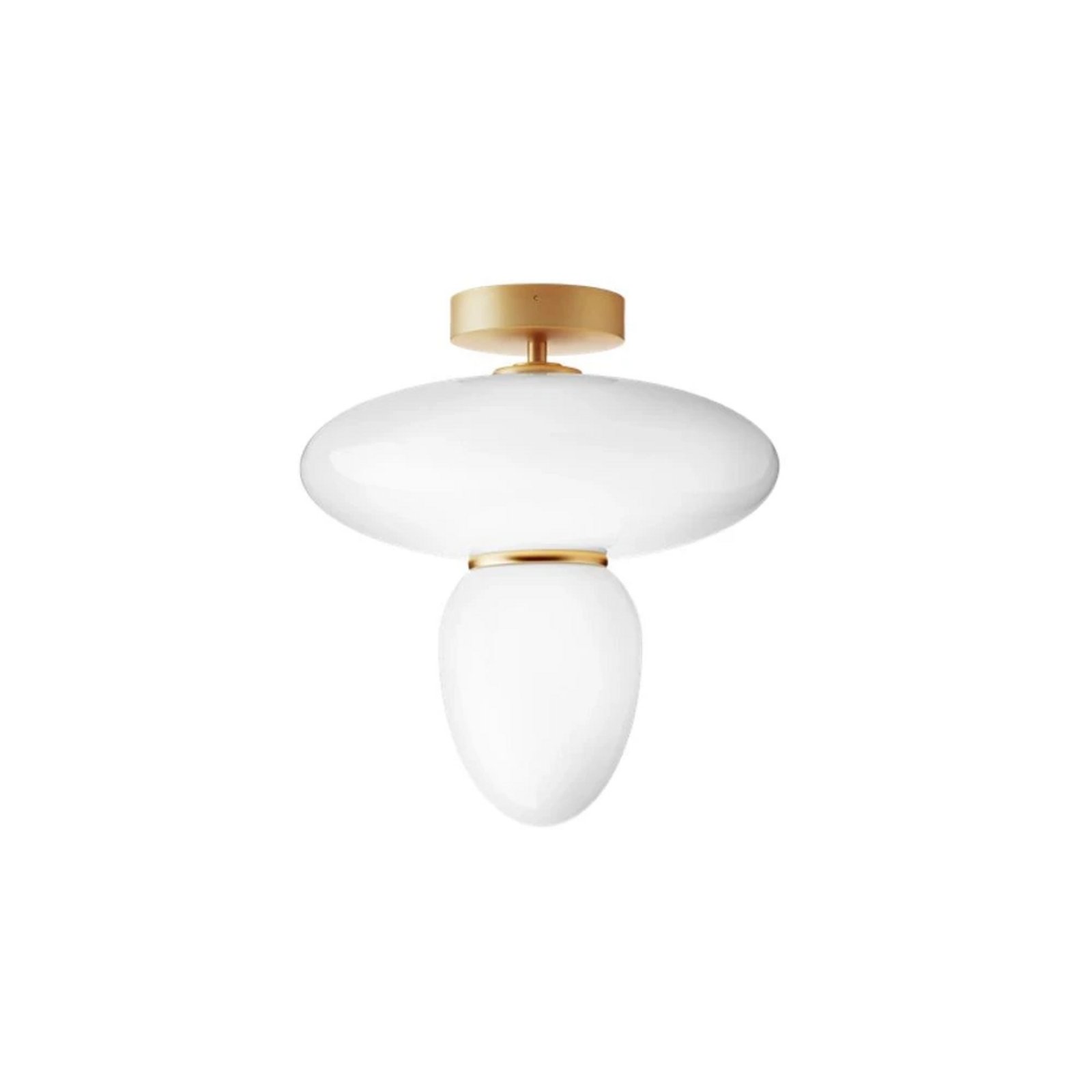 Rizzatto 42 Stropné Lampa Opal/Satin Brass - Nuura