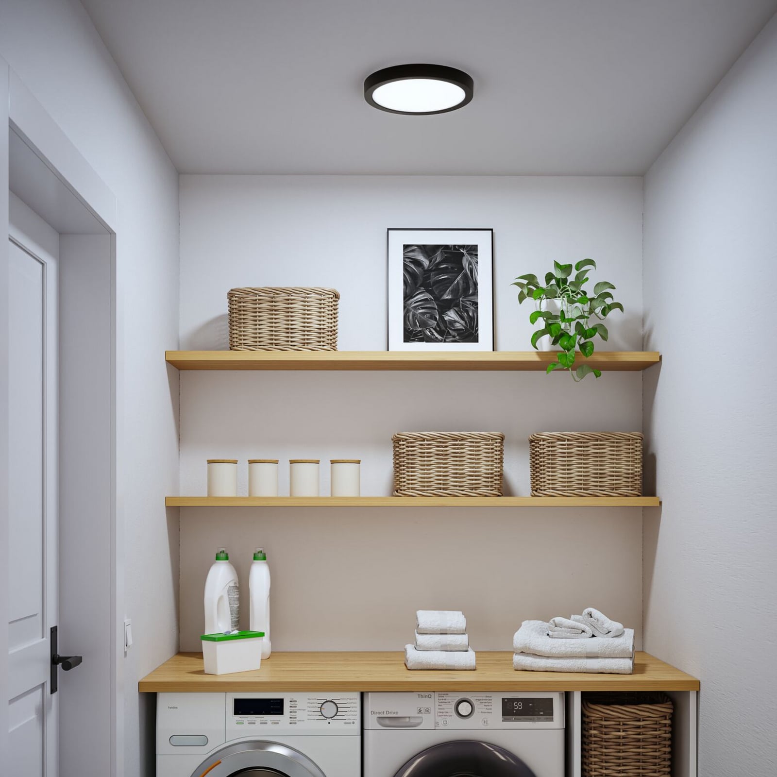 LED stropní svítidlo Paulmann Abia 2, Ø 30 cm, černé, CCT LED stropní svítidlo Paulmann Abia 2, Ø 30 cm, černé, CCT