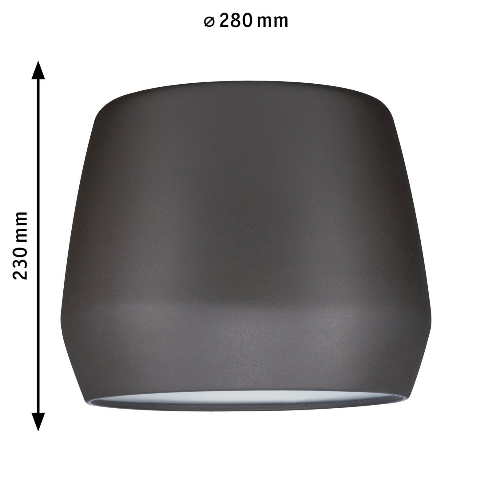 Paulmann lampeskjerm Pirm, grå, Ø 28 cm, metall