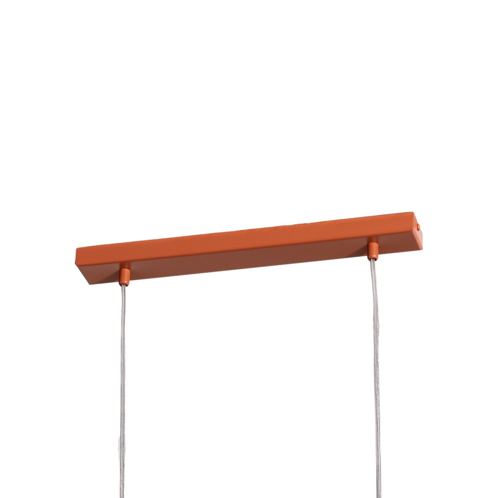 Hängeleuchte Rif 2, ziegelrot, 2-flammig, linear, Stahl