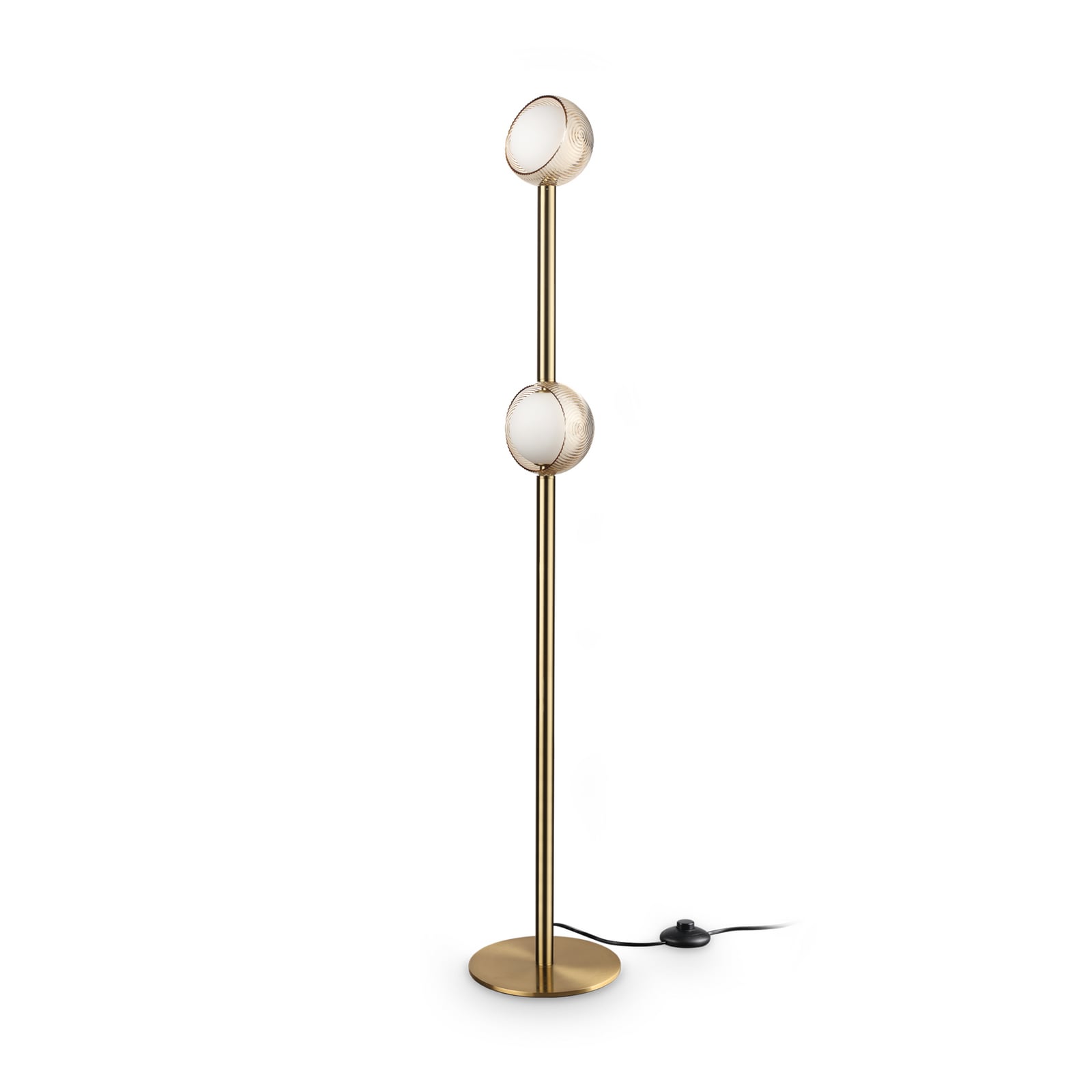LED стояща лампа IDEAL LUX Bloom, височина 170 см, месинг, с 2 лампи LED стояща лампа IDEAL LUX Bloom, височина 170 см, месинг, с 2 лампи