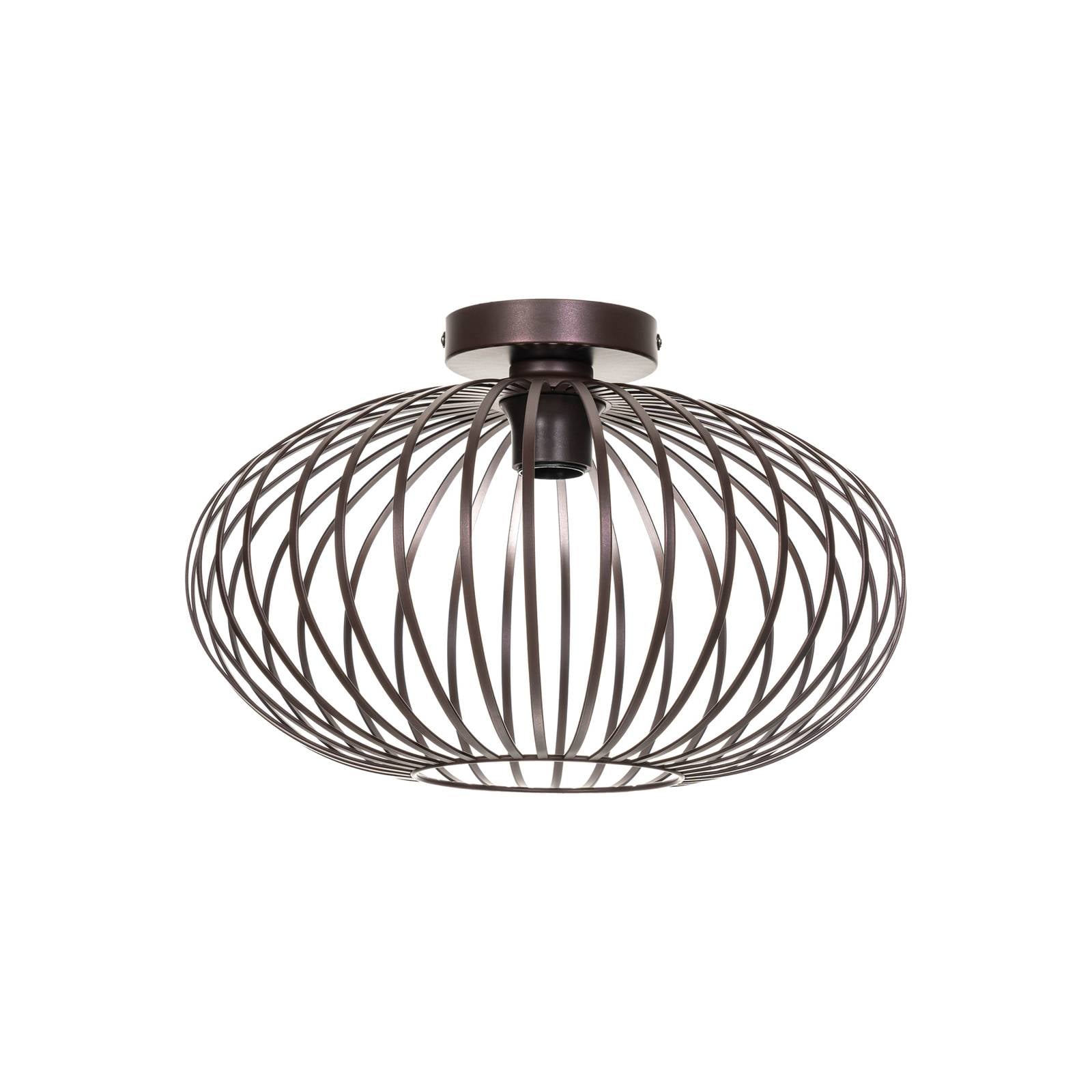 Lindby Deckenleuchte Nahele, braun, Metall, Ø 40 cm, E27