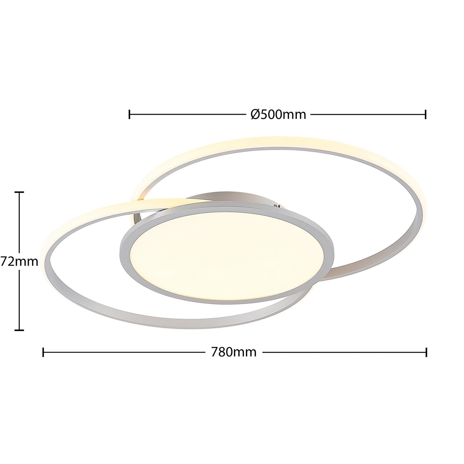 Senne Plafondlamp M Silver - Lucande Senne Plafondlamp M Silver - Lucande