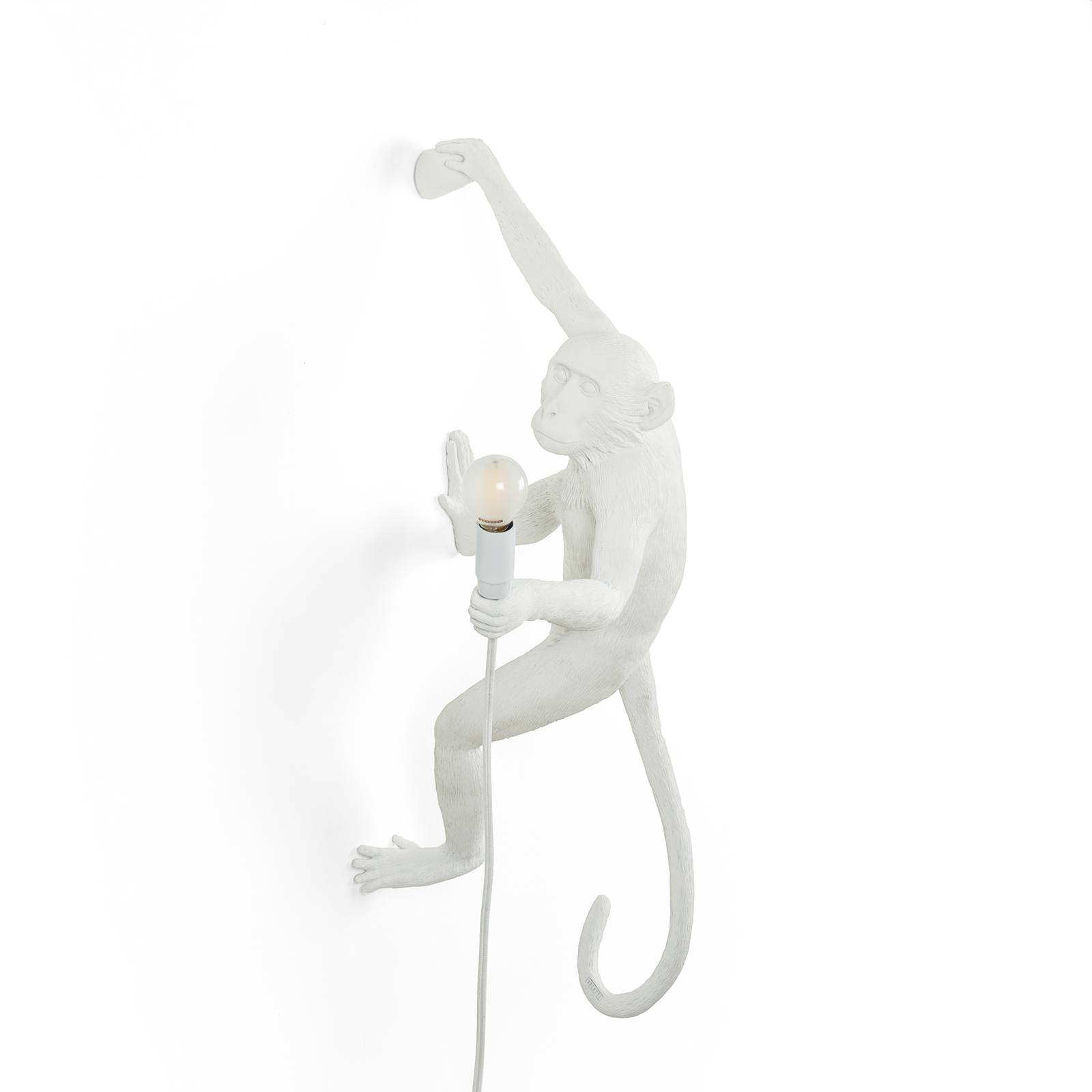 Image of Applique déco LED Monkey Lamp, blanche, droite 8008215148793
