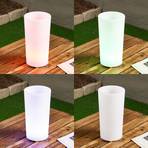 Lindby LED rechargeable flower pot Florista, RGB, IP54, Ø 12cm, white