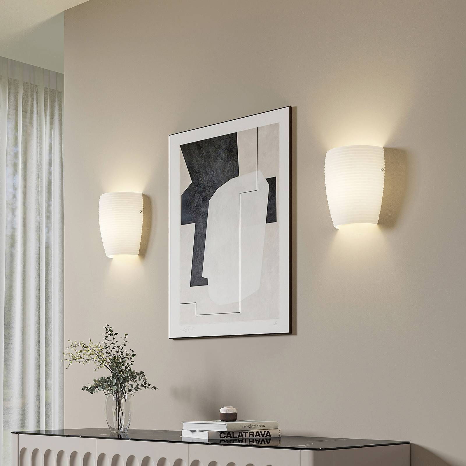 Lucande vera fali lámpa fehér üvegbúrával