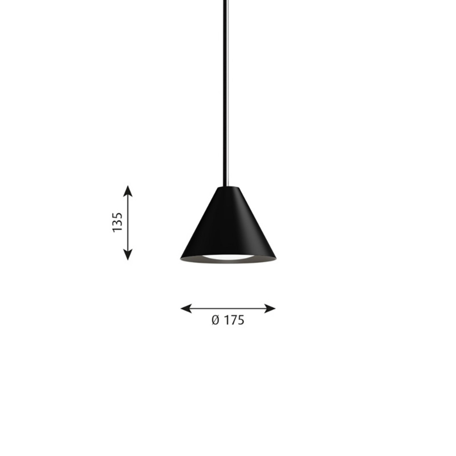 Keglen 175 LED Lustră Pendul Black - Louis Poulsen