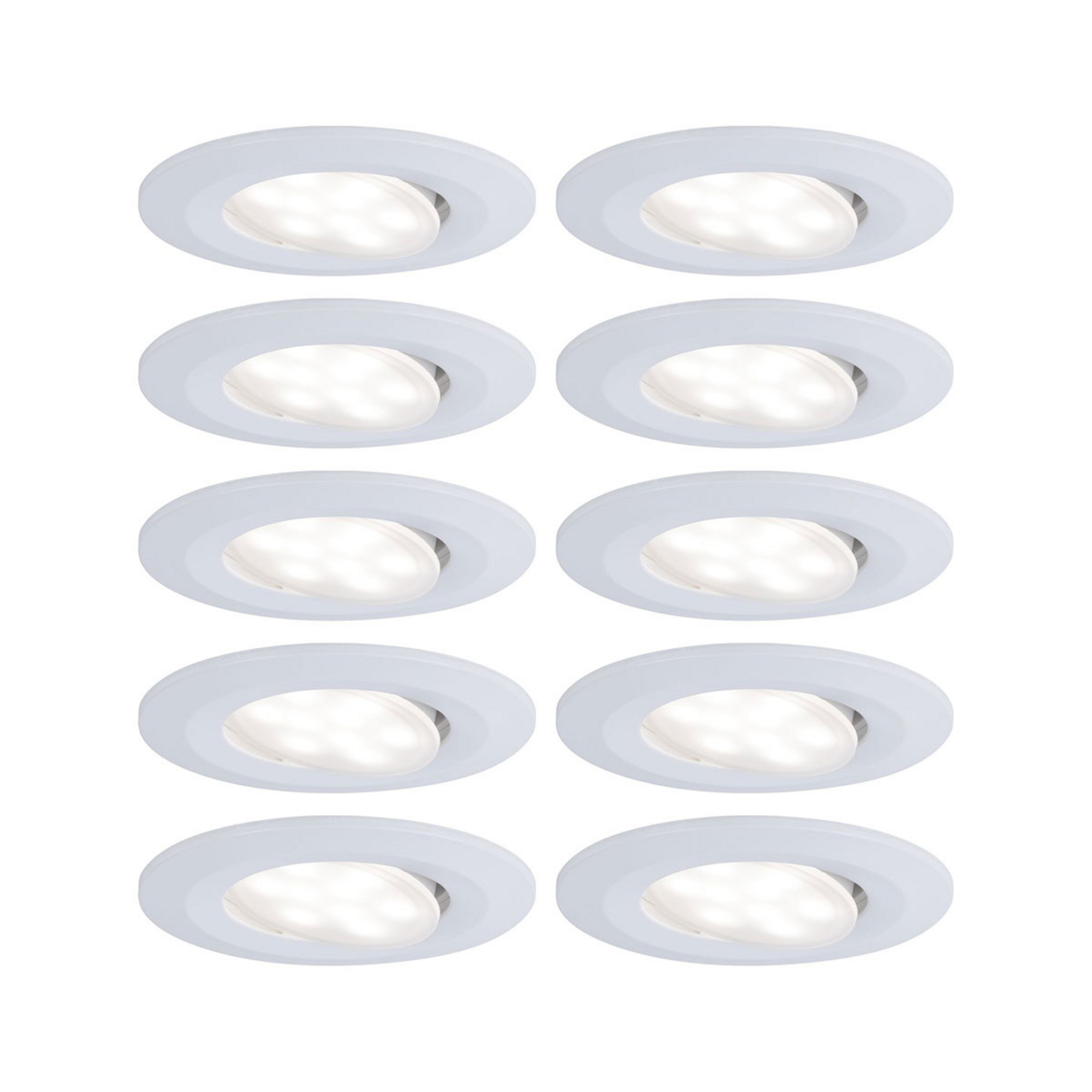 Calla white on/off swivel 4,000K 9 cm, set of 10 - Paulmann