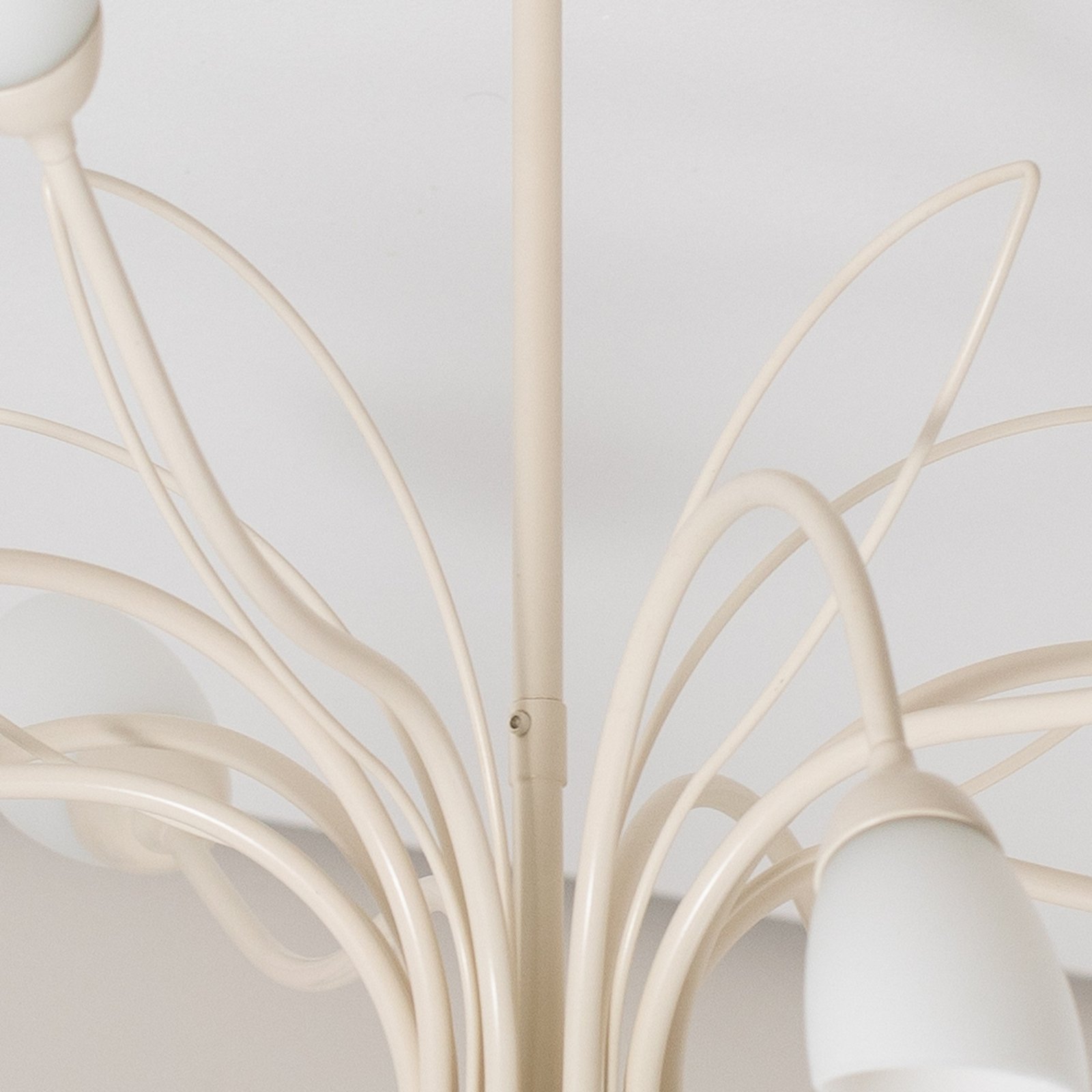 Plafonnier Gloriosa, verre, crème, à 10 lampes