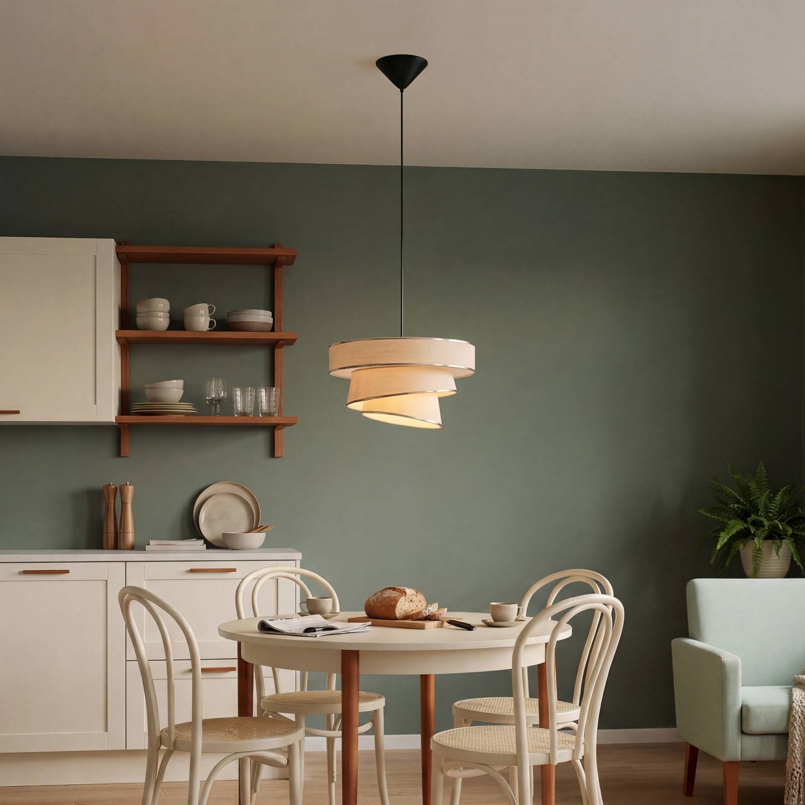 Żyrandol OSRAM Decor Glittey, beżowa, Ø 40 cm, z tkaniny