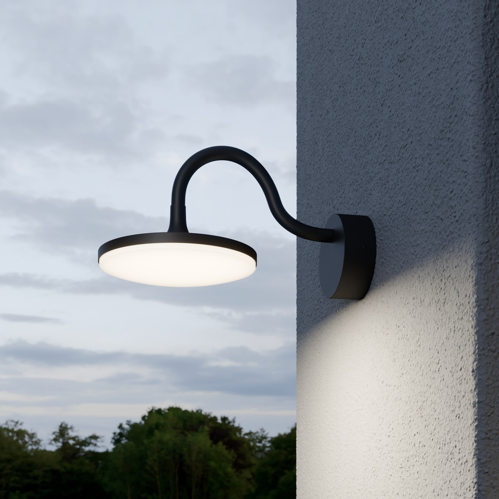 Arcchio Fineria LED outdoor wall light, aluminium