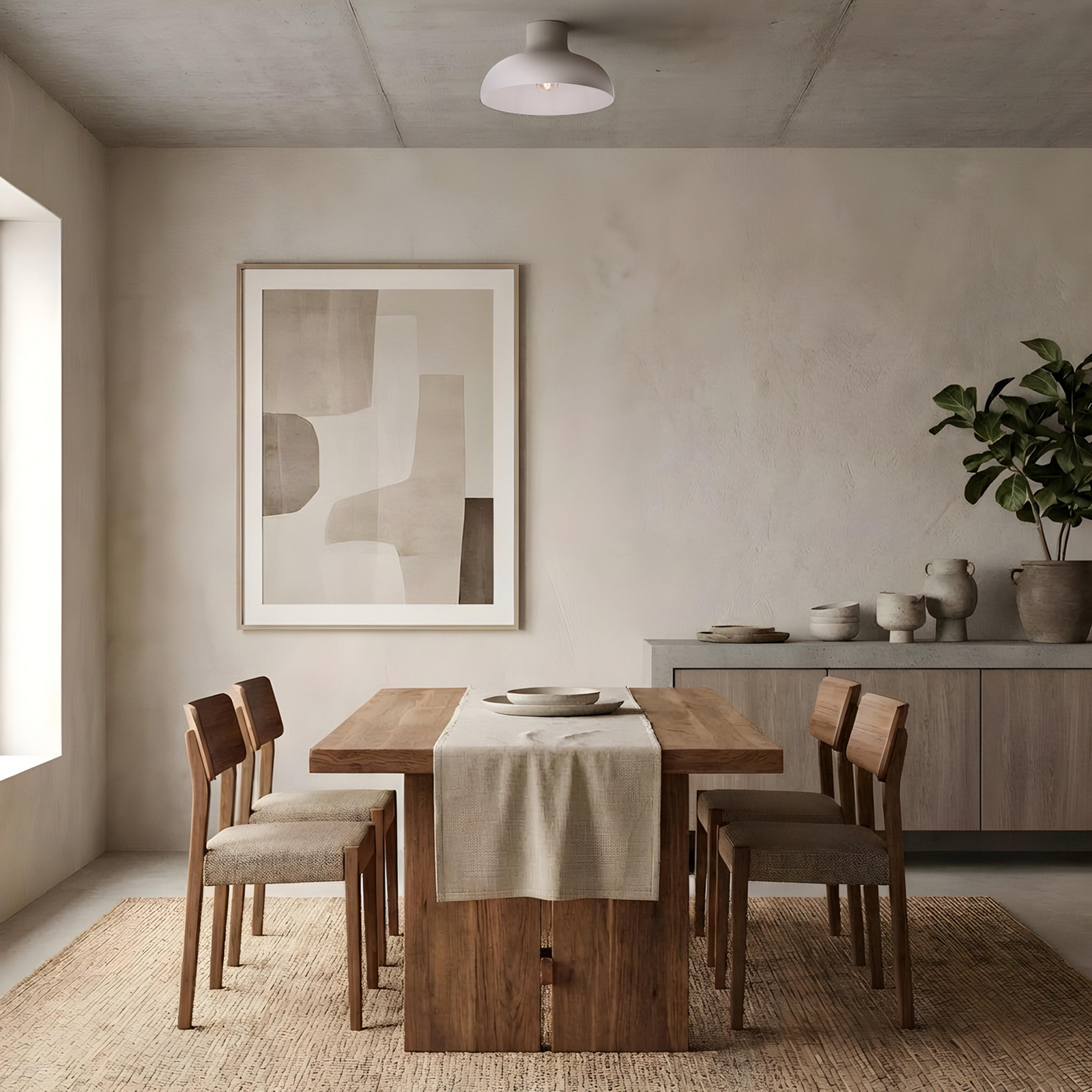 Basca ceiling light, beige, metal, Ø 40 cm, E27 Basca ceiling light, beige, metal, Ø 40 cm, E27