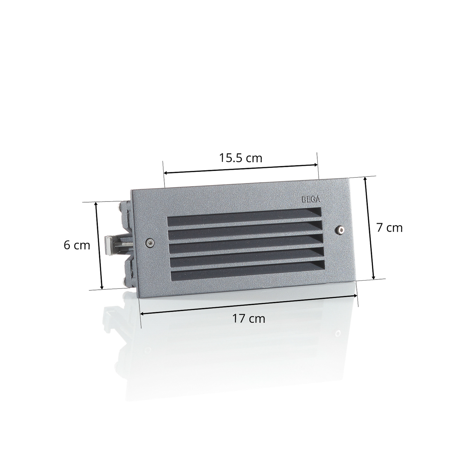 BEGA 33017 LED seinään upotettava 3000K grafiitti 17 cm