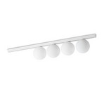 Ideal Lux lámpara de techo Binomio, blanco, 4 luces, metal, cristal