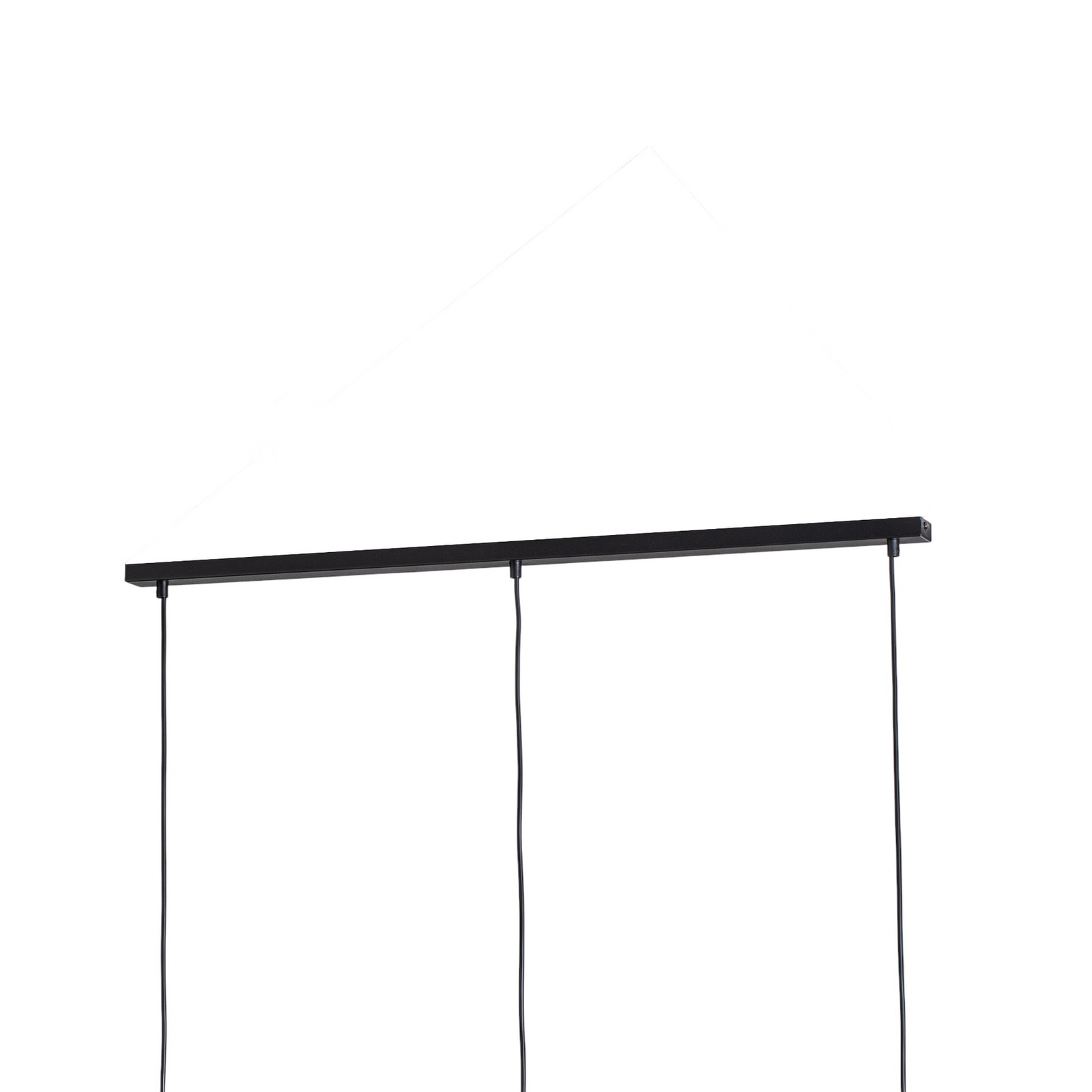 Dining table light Coco, length 115 cm, black/opal, glass, 3-bulb