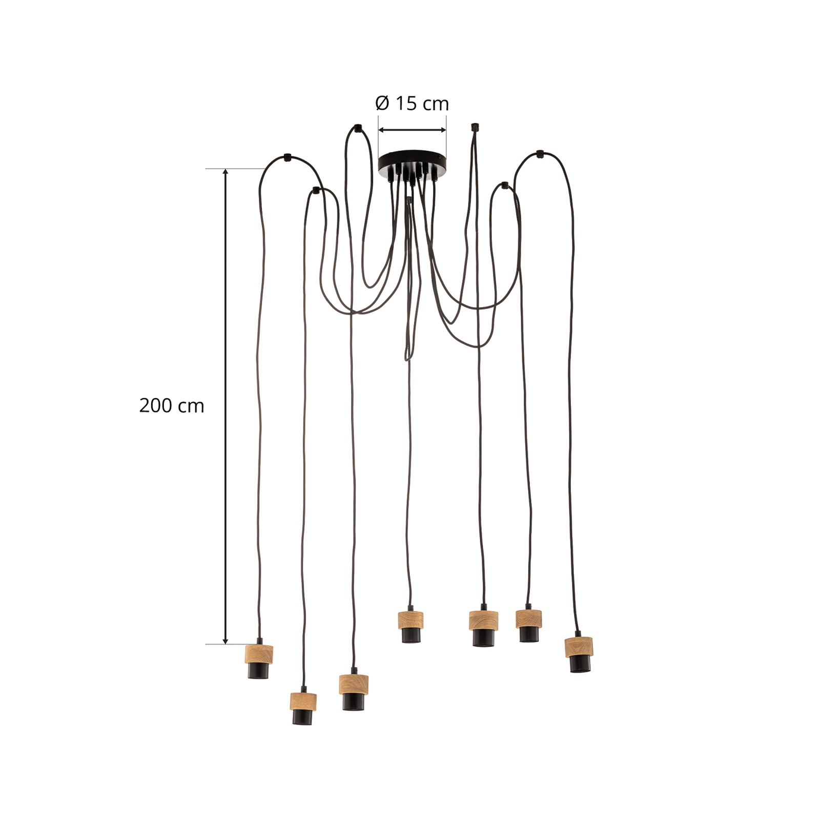 Envostar Merlo hanging light decentralised 7-bulb