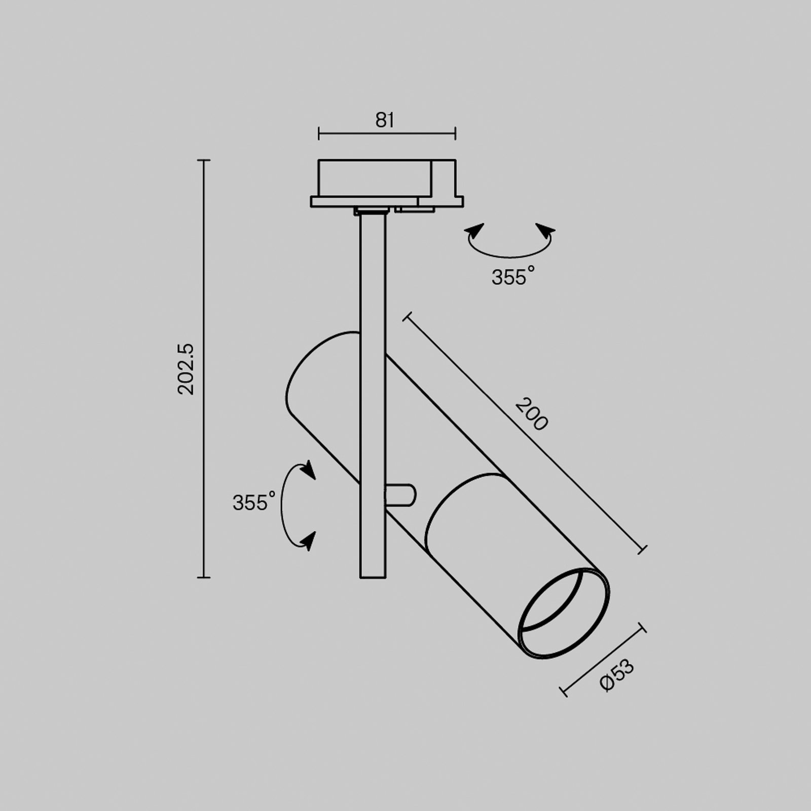 Maytoni projecteur sur rail Elti, noir, système Unity