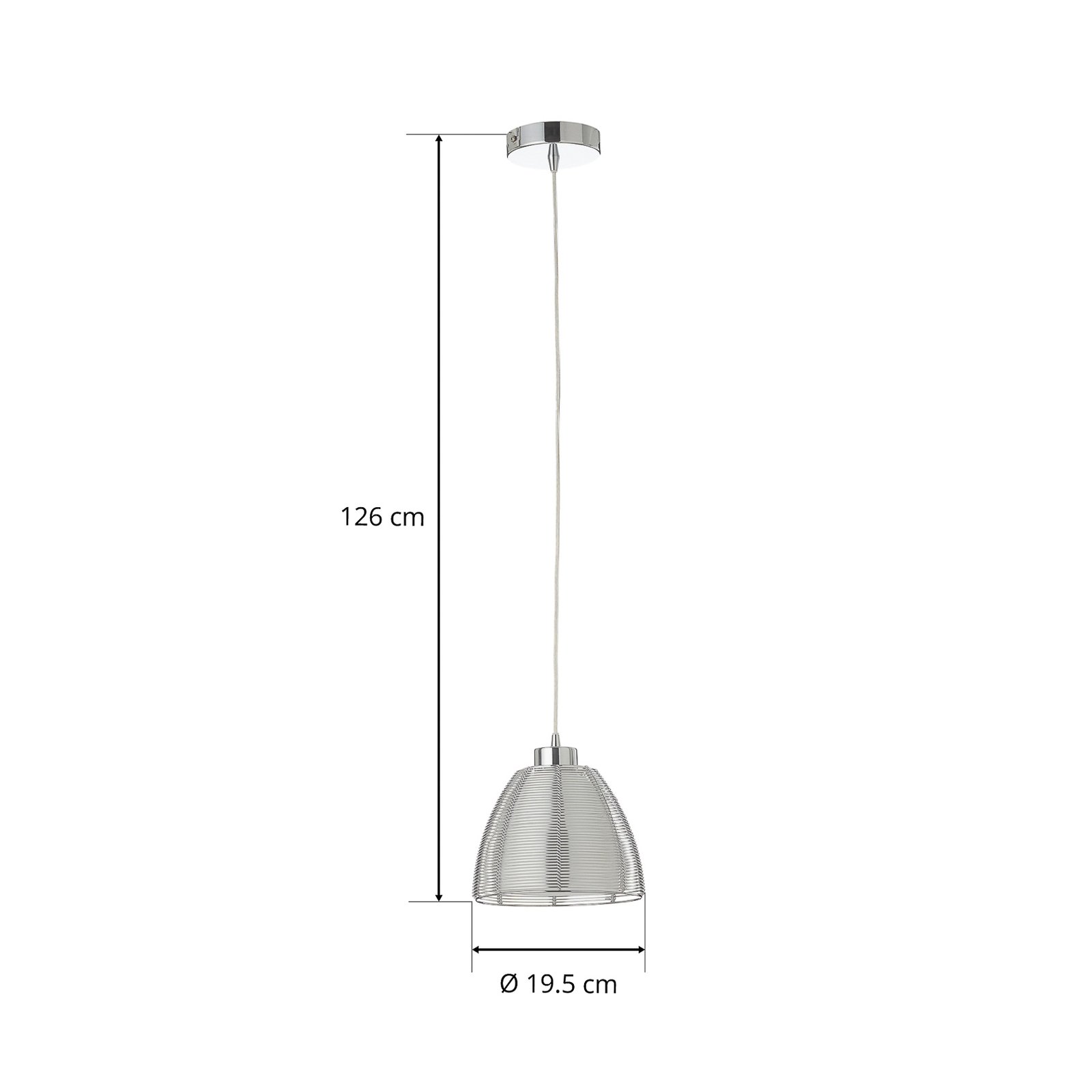 Závesná lampa Relax, 1-plameňová 19 cm chróm