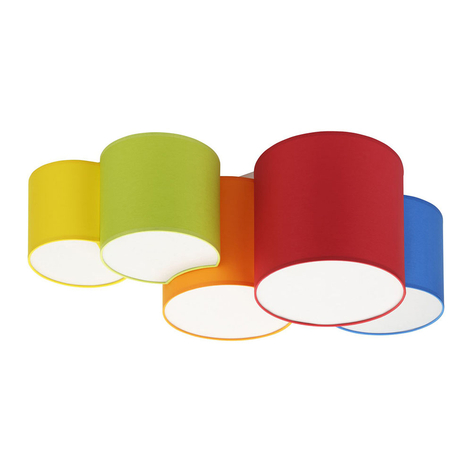 Taklampe Mona, fem lyskilder, flerfarget
