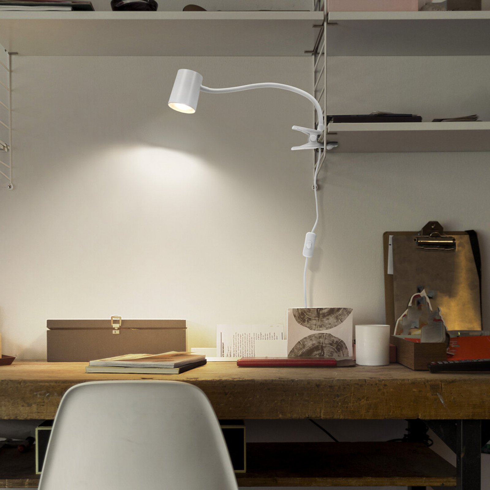 Lampa cu clemă OSRAM Office Line Desk Trapezium Clip alb GU10