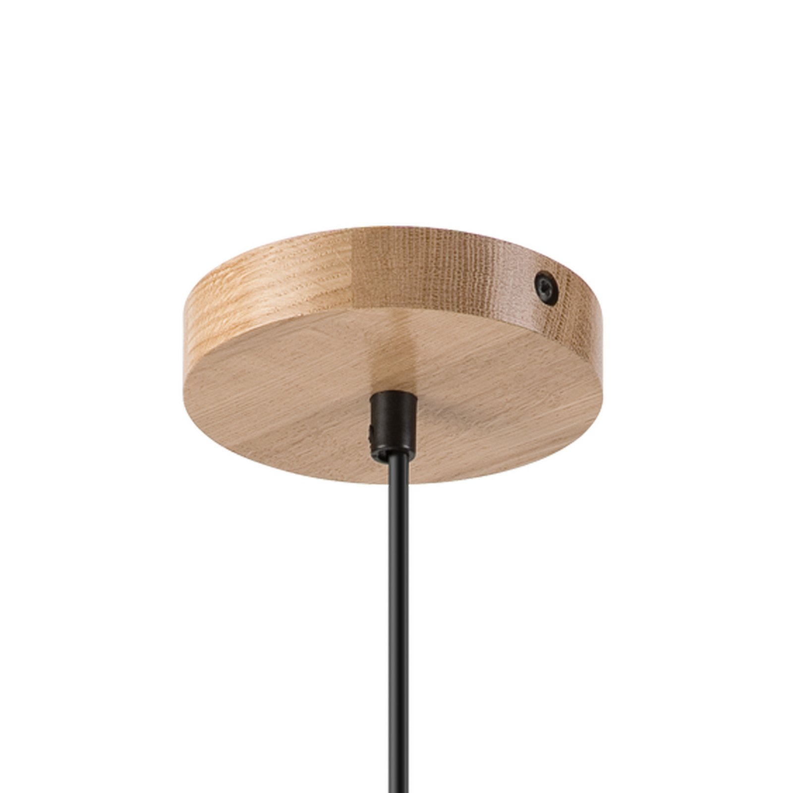 Hanglamp Harmony, Ø 14 cm, wit/eiken, glas/hout