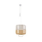Candeeiro suspenso Bamboo Square M, branco, Ø 43 cm - Forestier