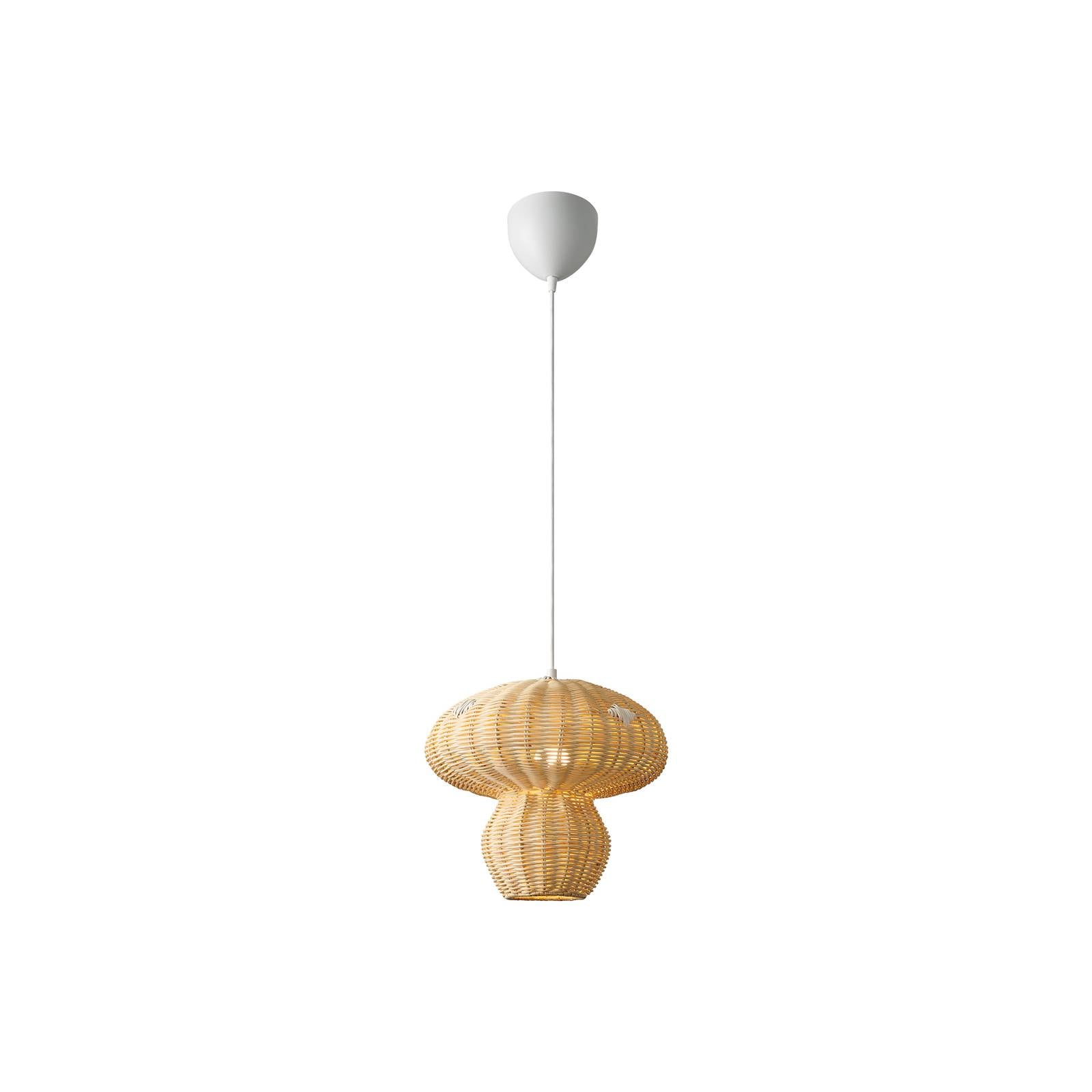 Hängeleuchte Allie, Rattan, Pilzform, naturbraun