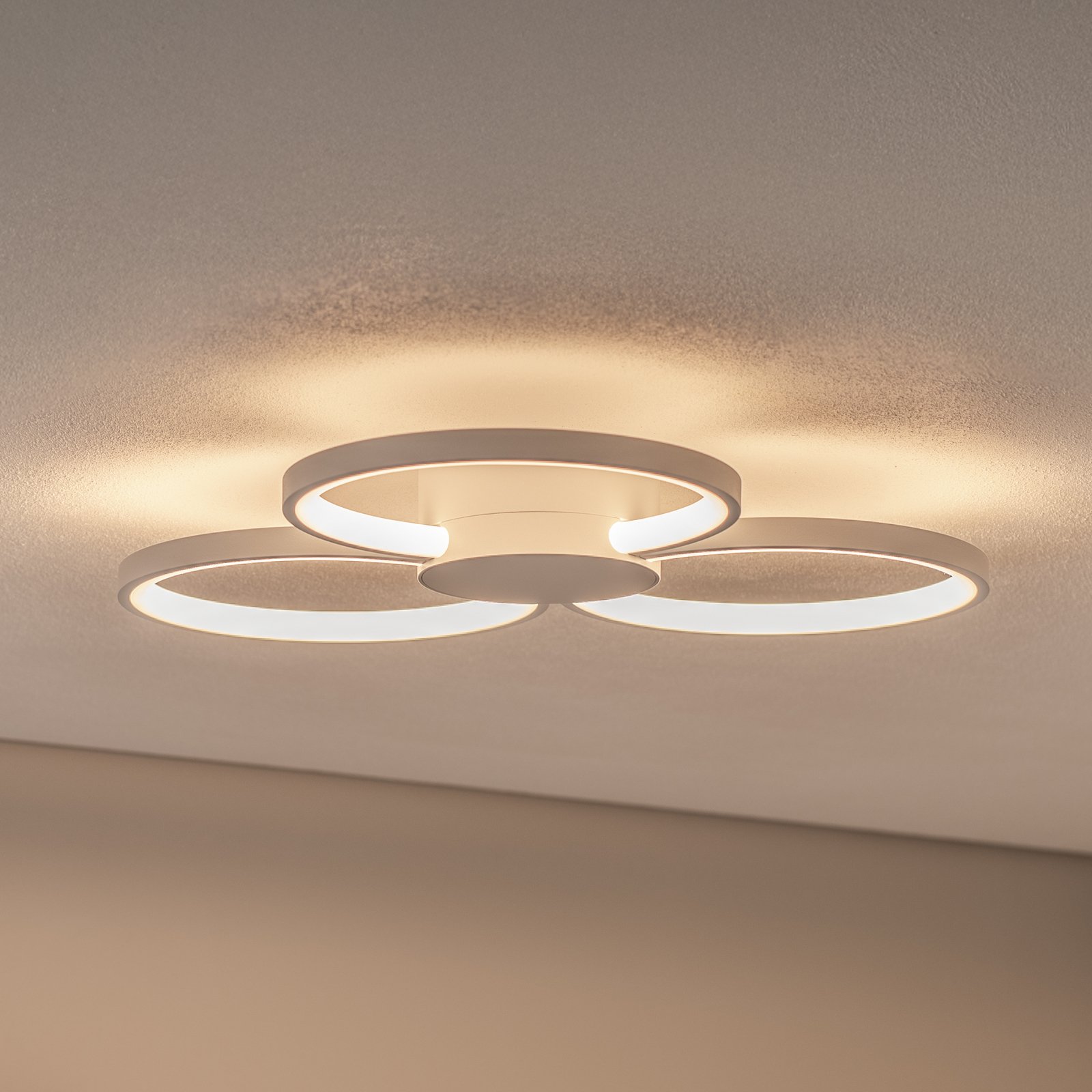 Plafonnier LED BEGA 51299.1, blanc velours, métal, DALI