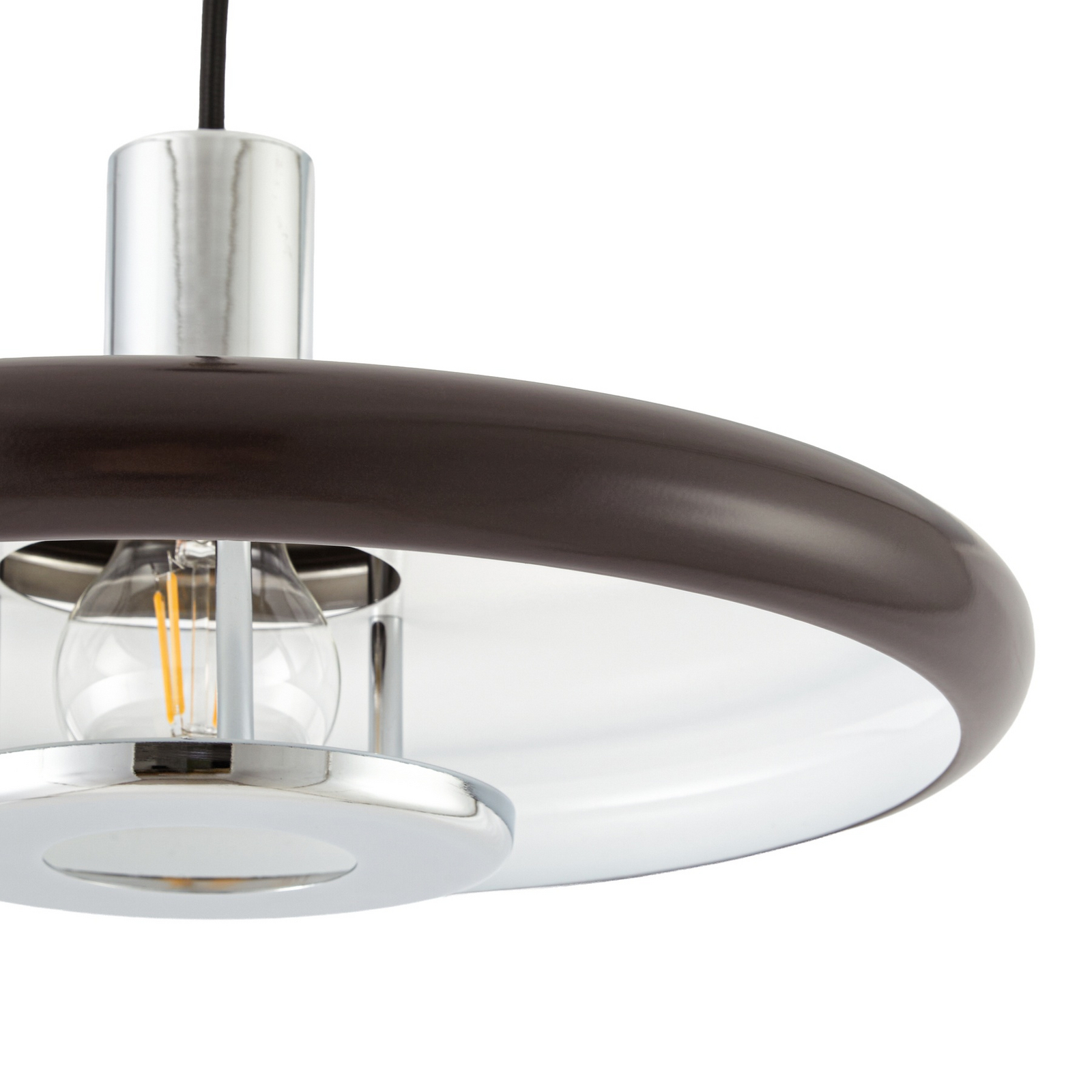 Suspension Lindby Branford, style rétro, Ø 35 cm, marron, métal Suspension Lindby Branford, style rétro, Ø 35 cm, marron, métal