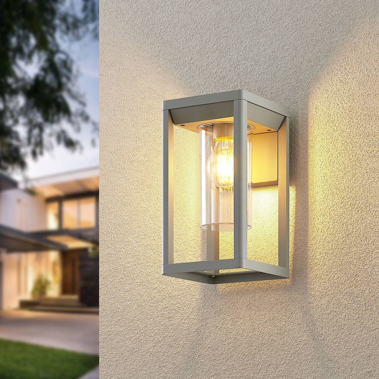 Photos - Floodlight / Street Light Lindby Estami outdoor wall light, silver grey 