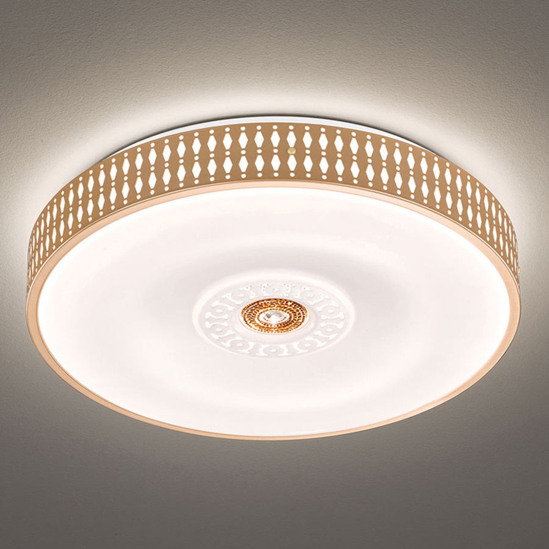 Fischer & Honsel Coso LED ceiling light, dimmable, Ø 50 cm, for Living / Dining Room, metal, acrylic, 32 W, energy efficiency: A+, H: 11 cm