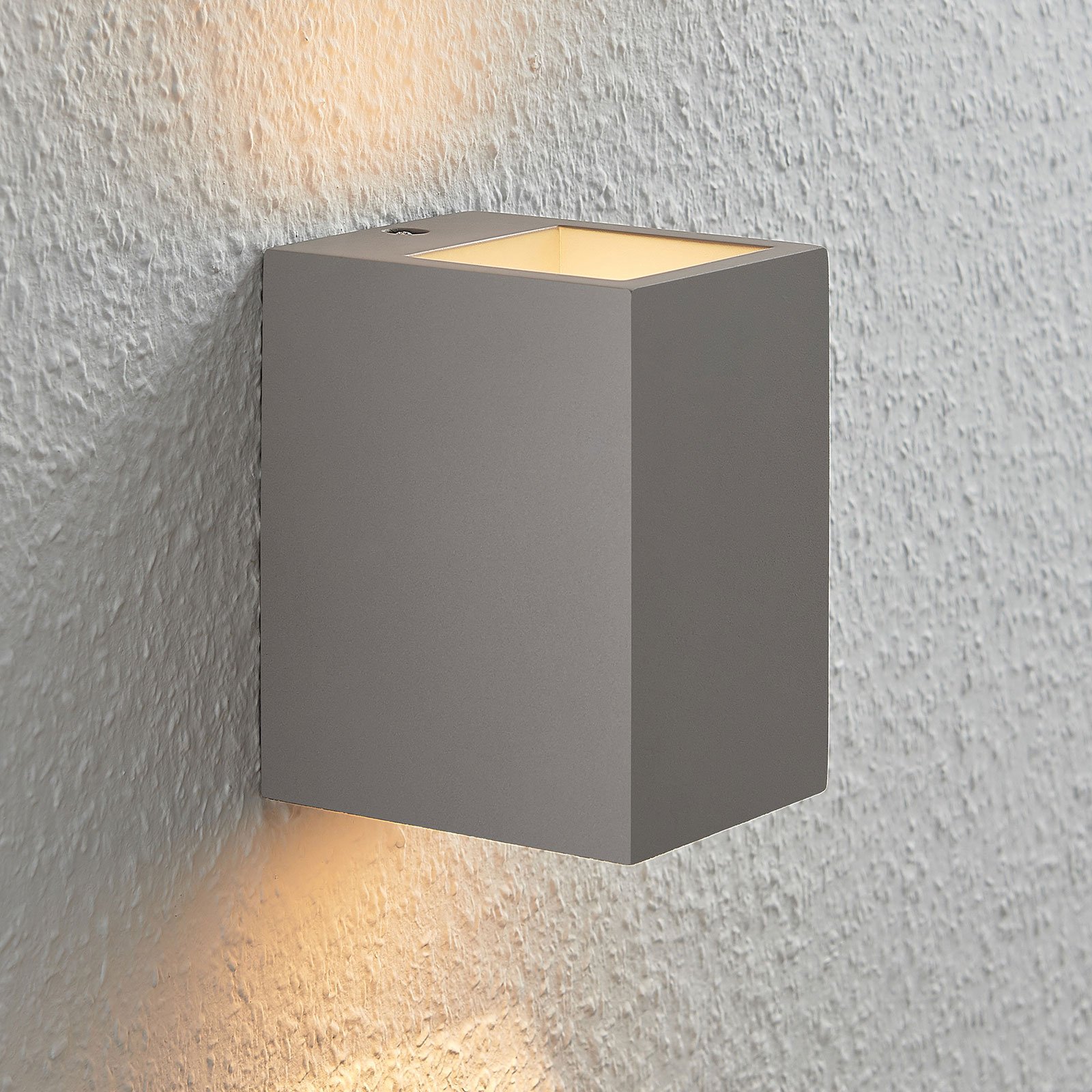 Lindby Smira concrete wall lamp in grey, 12.5 x 15 cm, for Living / Dining Room, concrete, G9, 25 W, energy efficiency: A+, W: 12.5 cm, H: 15 cm