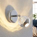 Lucande Kilio -LED-kohdevalaisin lasia, kromi