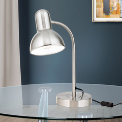 Lampada da tavolo Nemo flessibile, nichel satinato