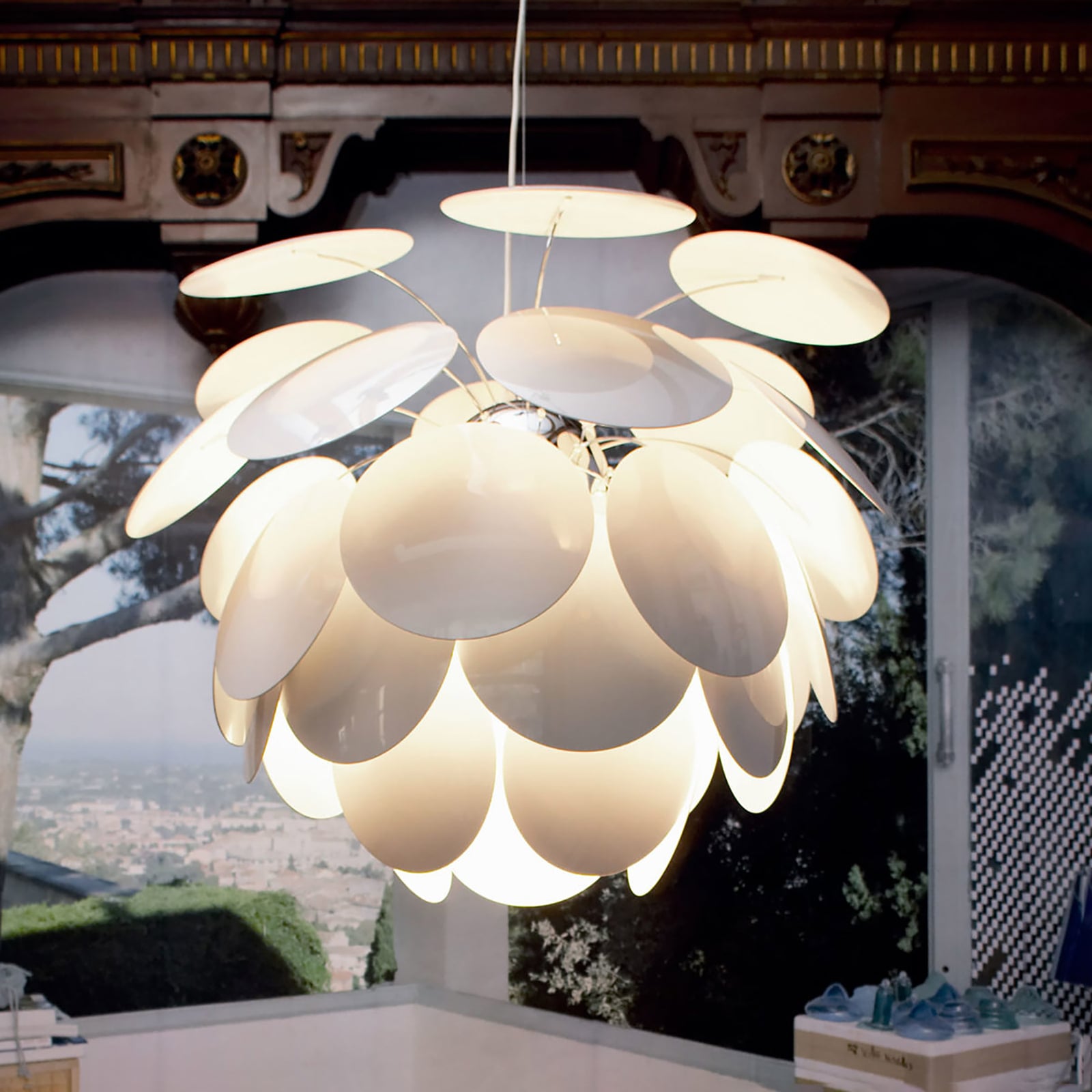 Závesné svietidlo Discocó Ø 88 cm, biela – MARSET