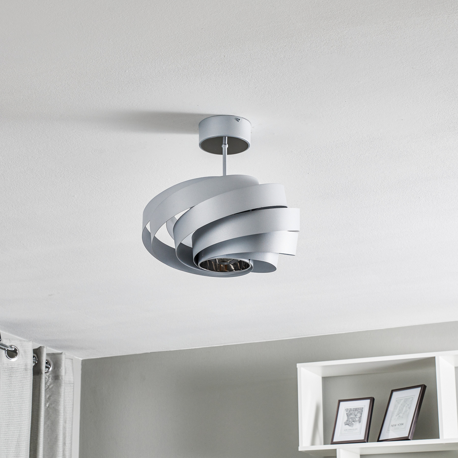 Vento ceiling light, aluminium Lights.co.uk