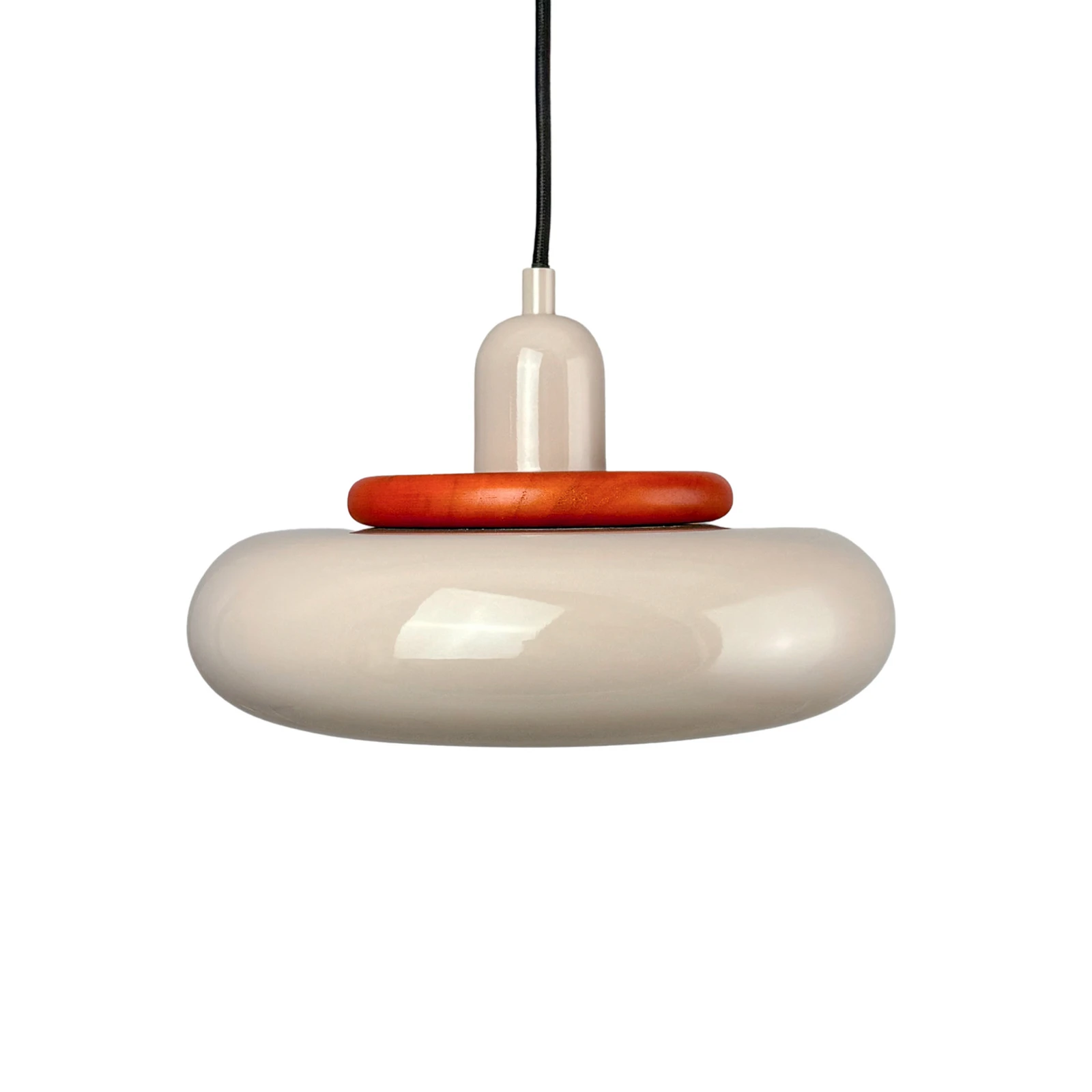 Dyberg Larsen piekaramā lampa „Planet Mini“, smilškrāsā, Ø 27 cm, metāls