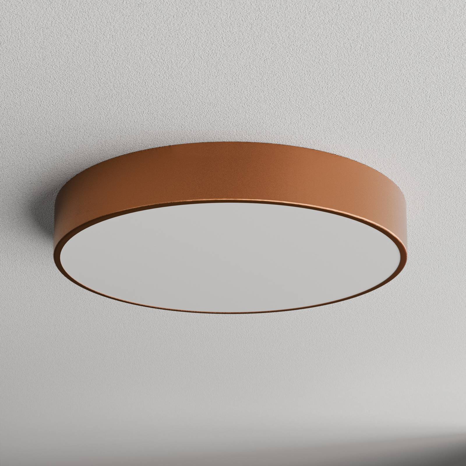 Lampa sufitowa Cleo 500, miedź, czujnik, IP54, Ø 50 cm, metal
