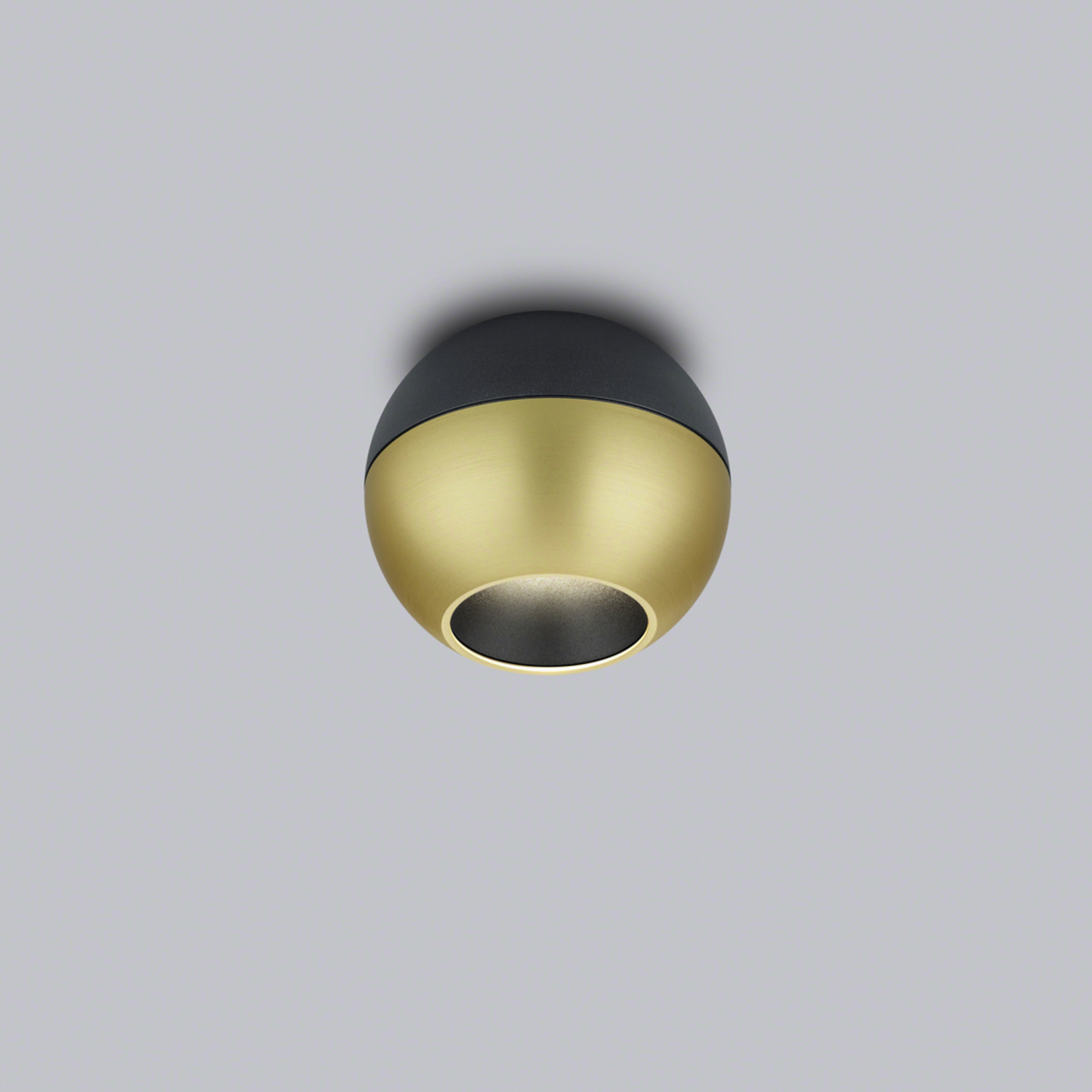 Helestra Eto LED para teto Ø10cm 927 dourado-preto