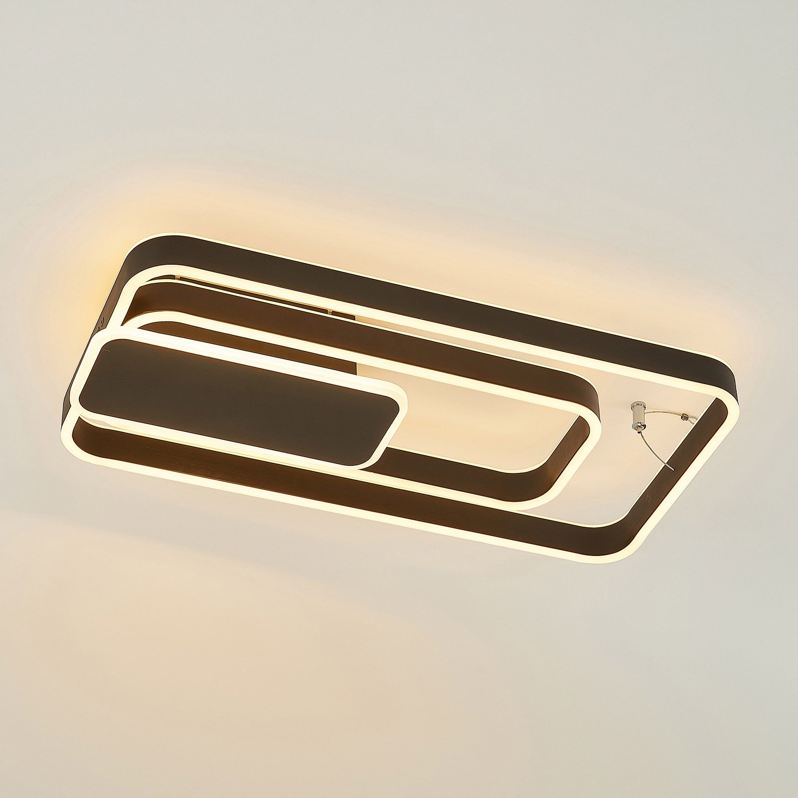 Lucande Kadira plafonnier LED, 60 cm, noir