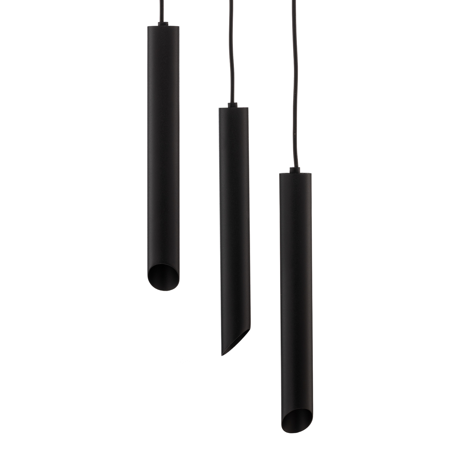 Hanglamp Corte, zwart, 3-lamps, rond