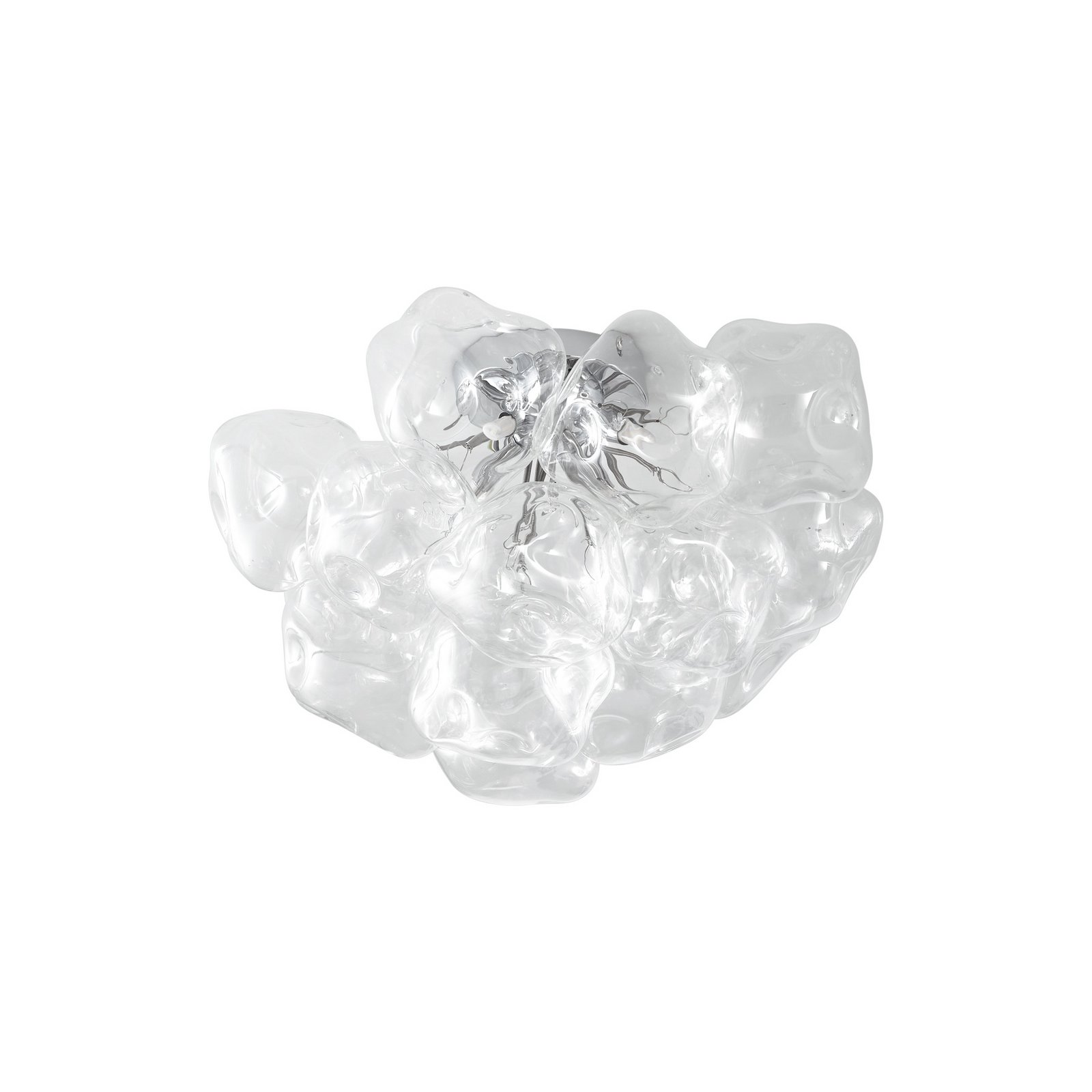 Plafonnier Diborah, transparent, Ø 49 cm, verre, G9 - Lucande